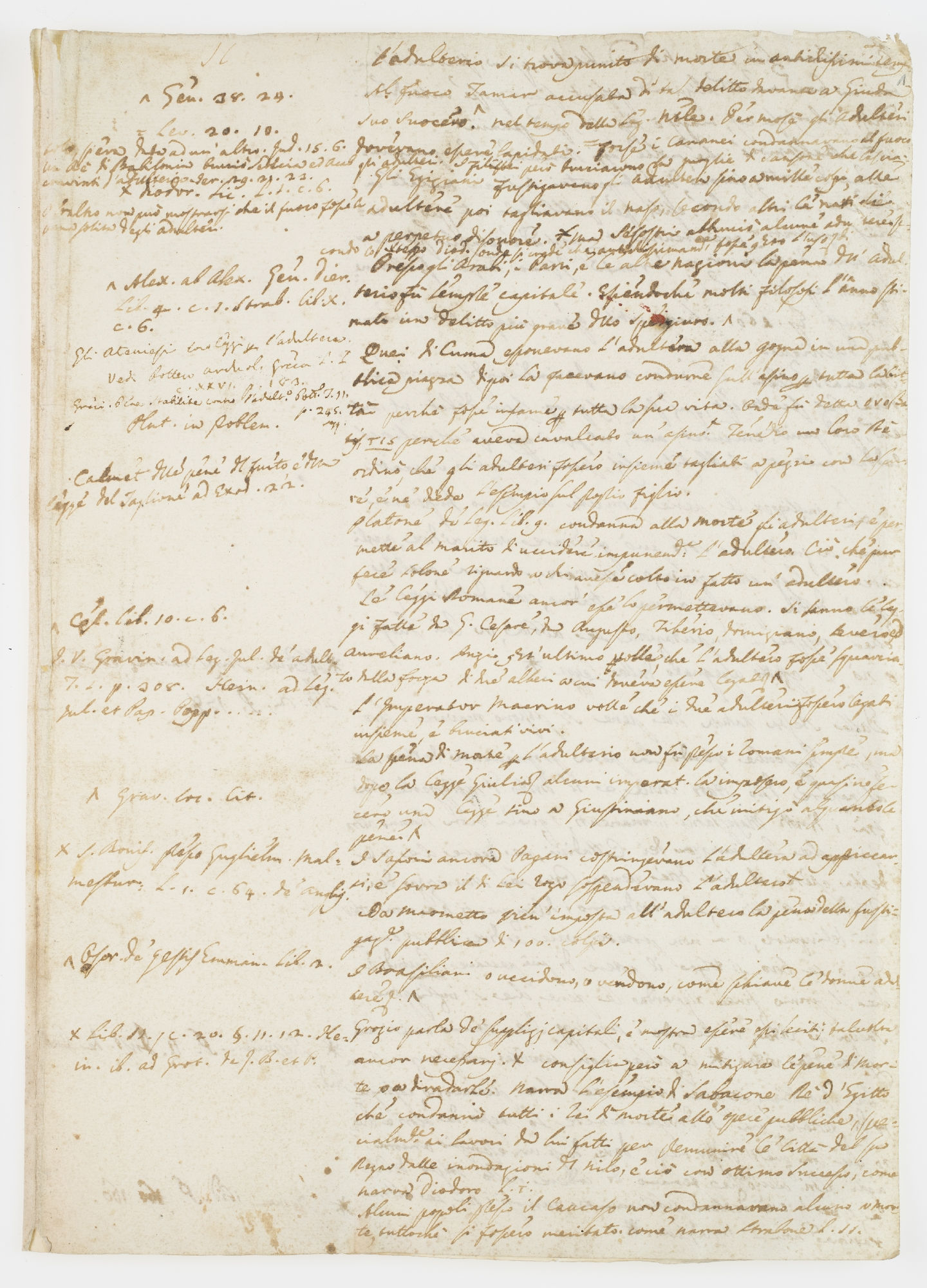 L’adulterio si trova punito di morte in antichissimi tempi [incipit]