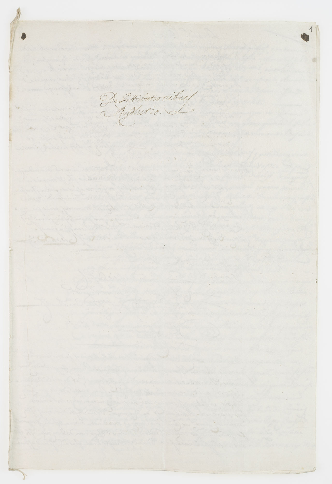 De Distributionibus Resolutio [title]