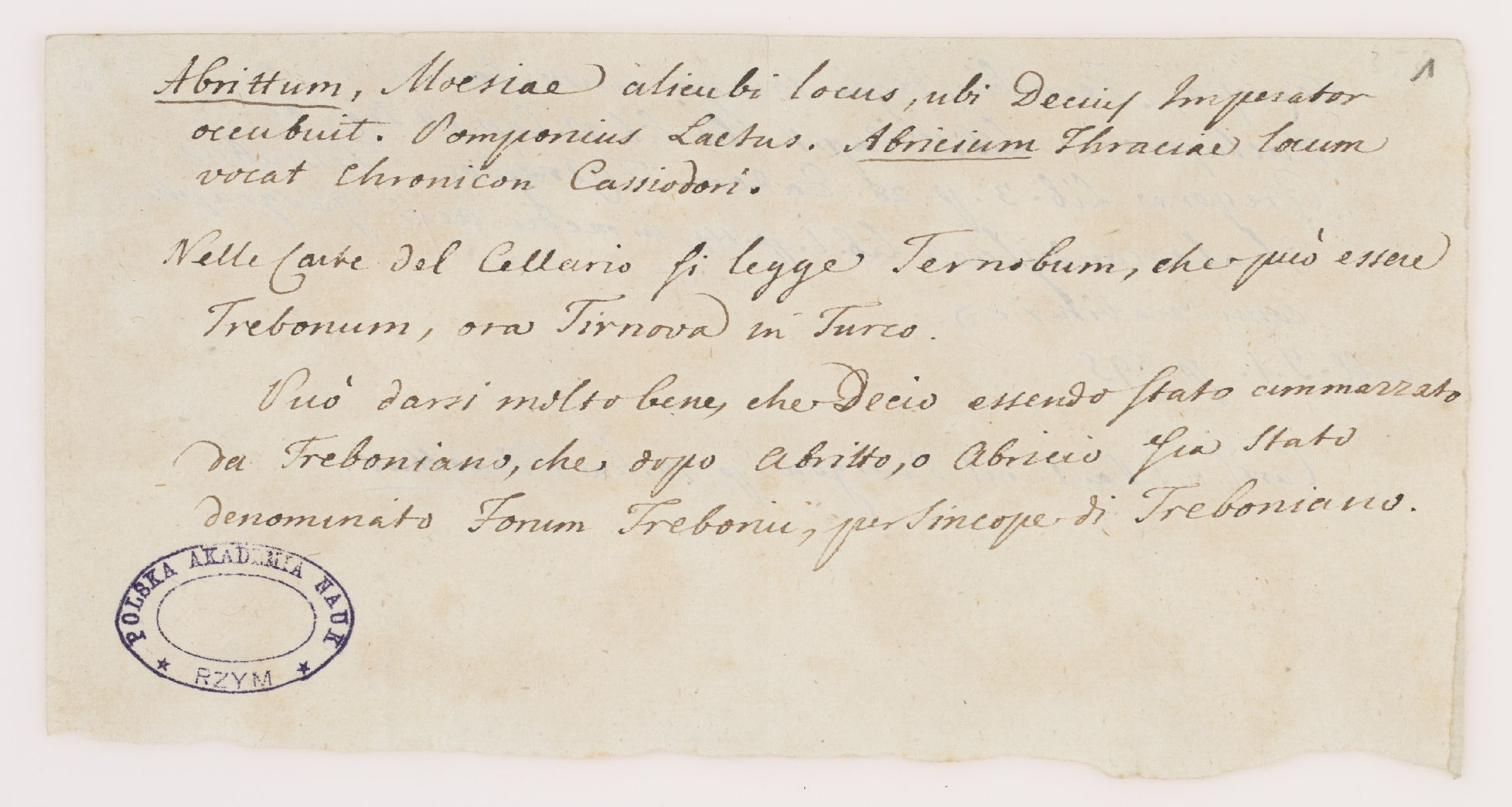 Abrittum, Moesiae alicubi locus [incipit]