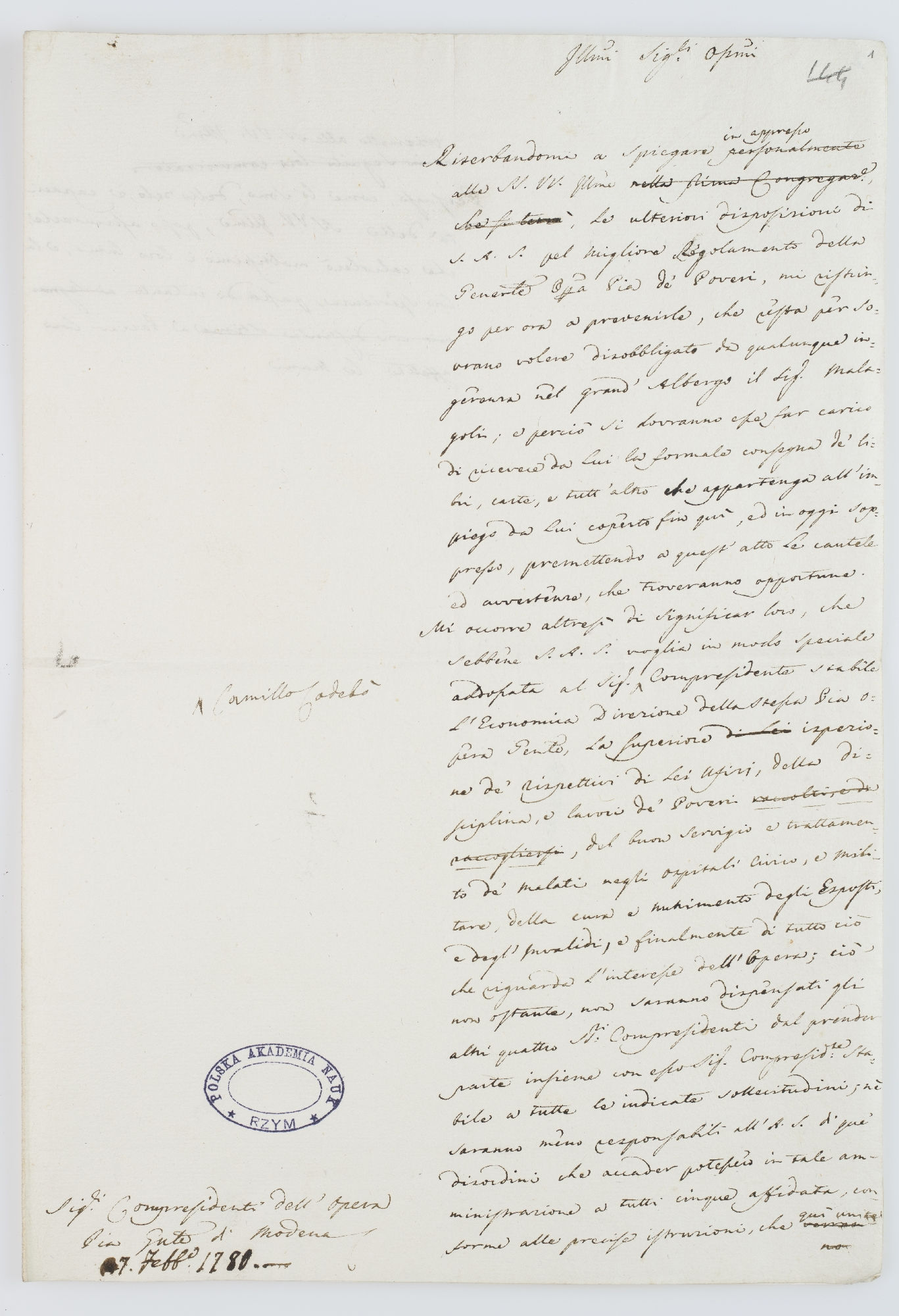 Riserbandomi a spiegare [incipit]