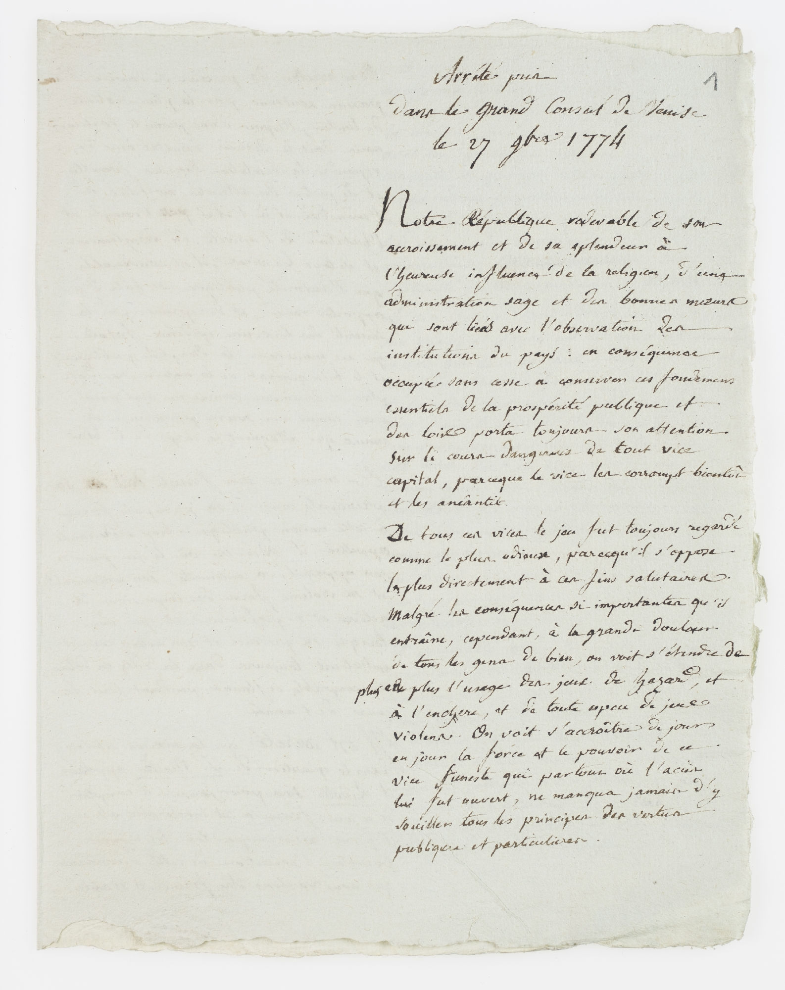 Arrêté pur dans le Grand Conseil de Venise [title]