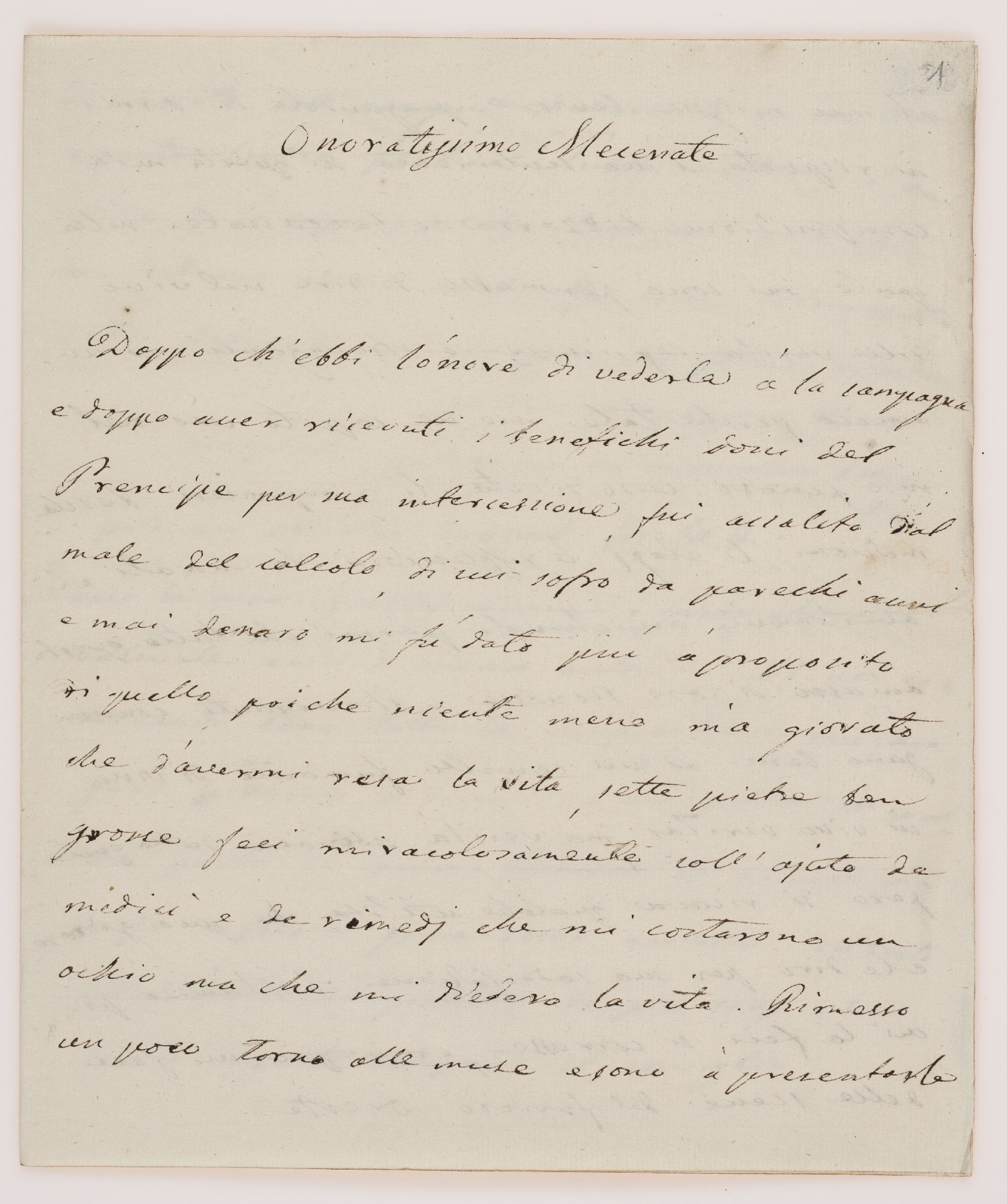 Onoratissimo Mecenate [incipit]