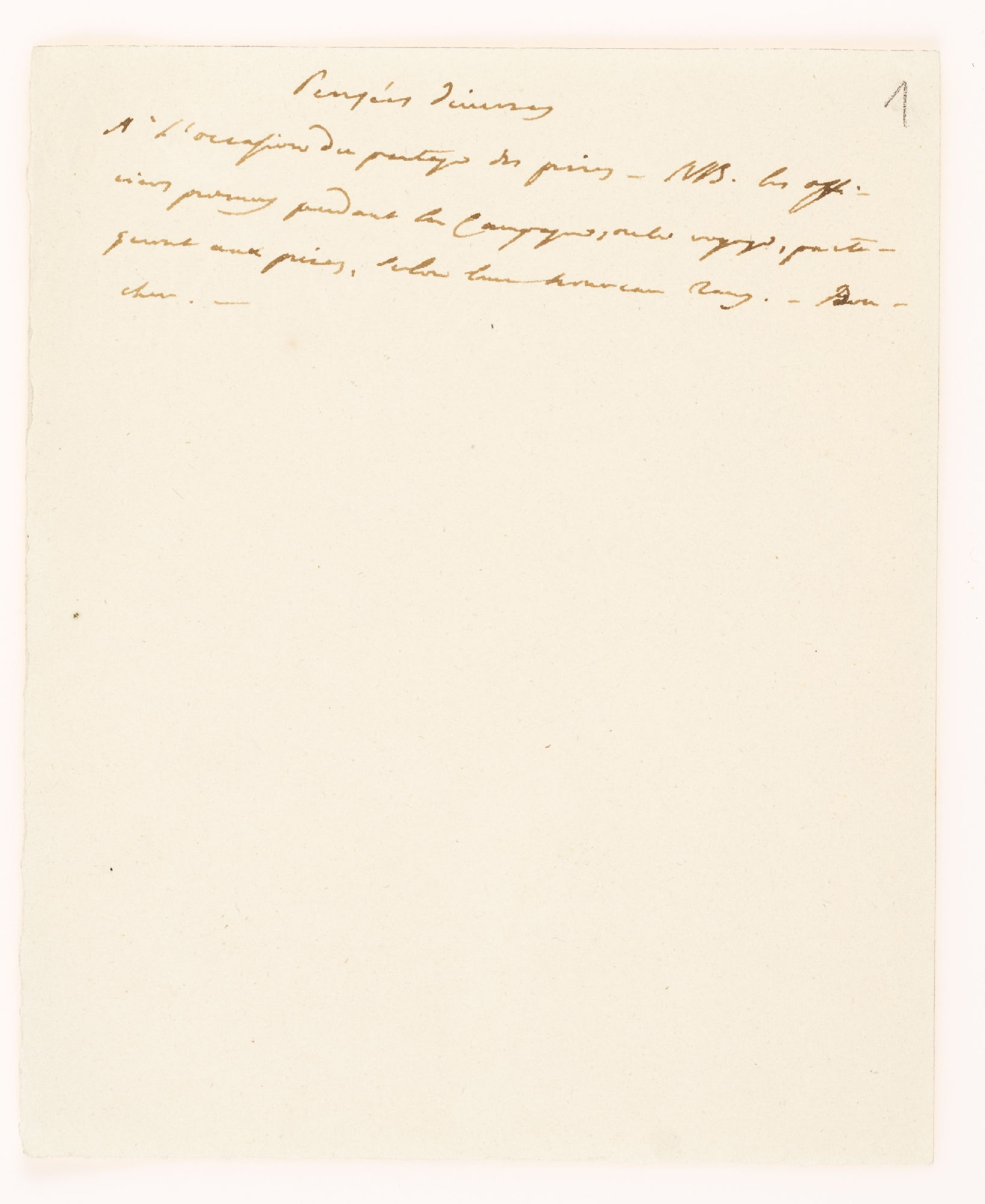 Pensées diverses [incipit]