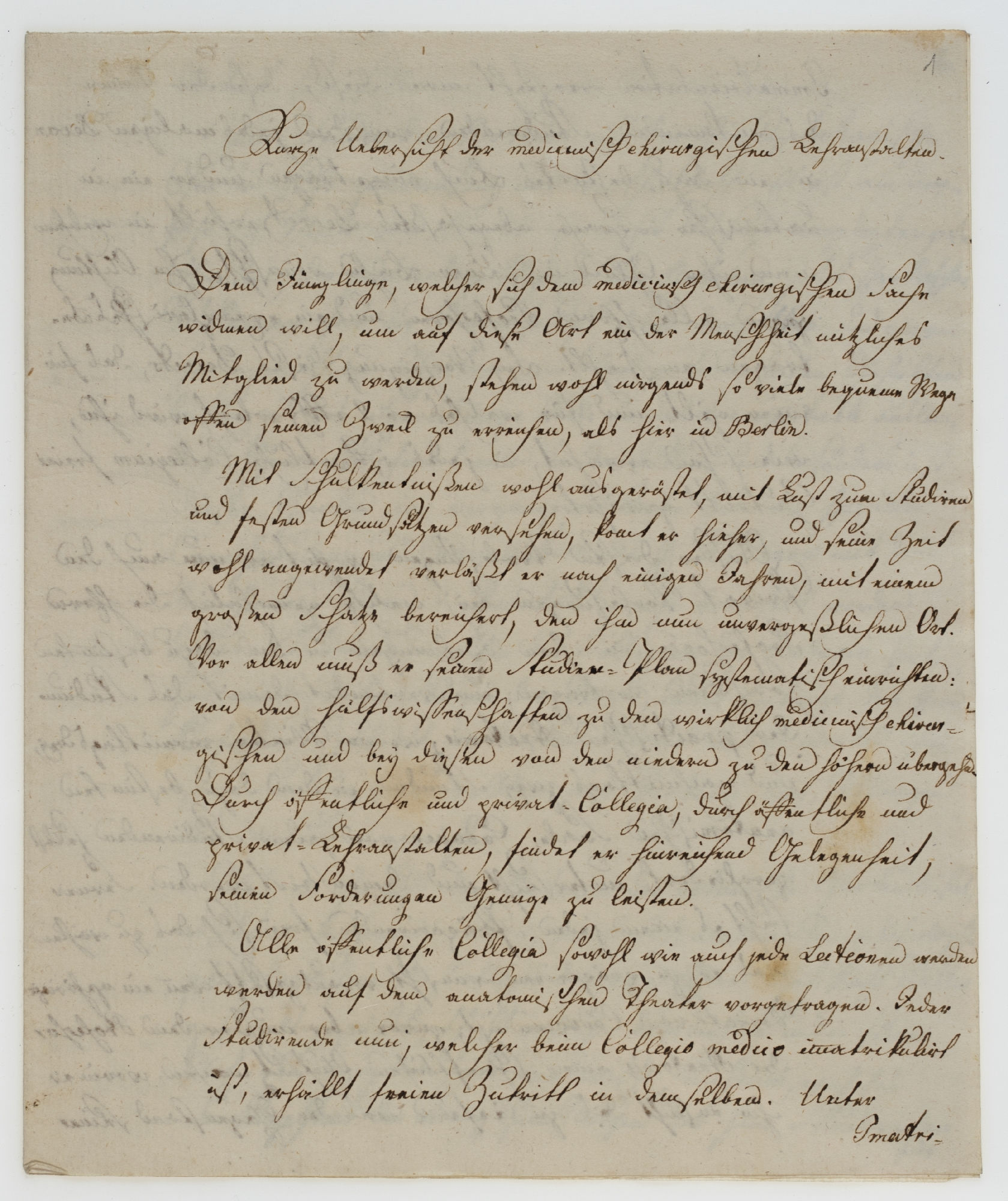 Kurze Ueberschrift der medicinische [!] et chiriurgische (…) [title]