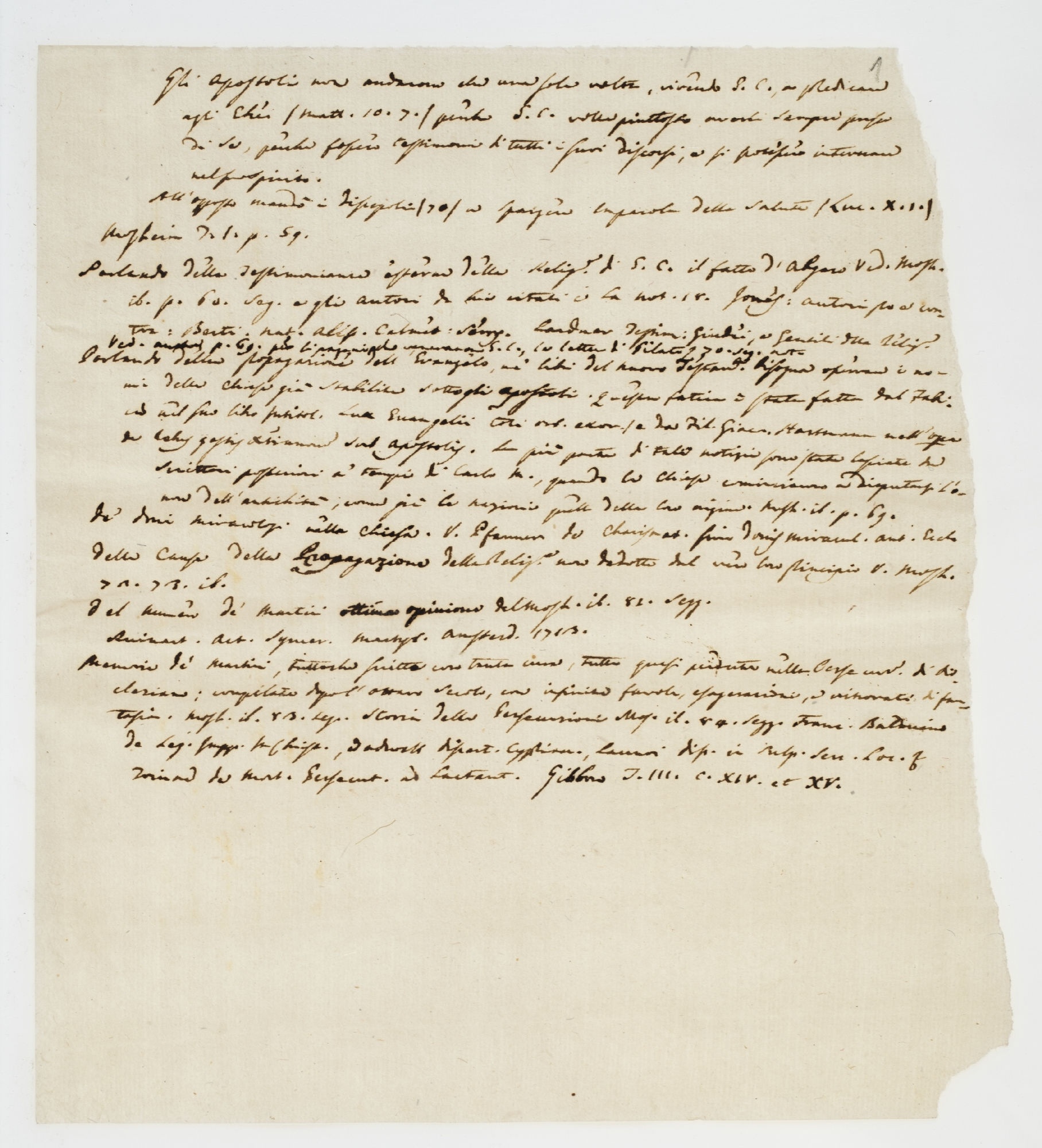 Gli apostoli non andarono che una sola volta [incipit]