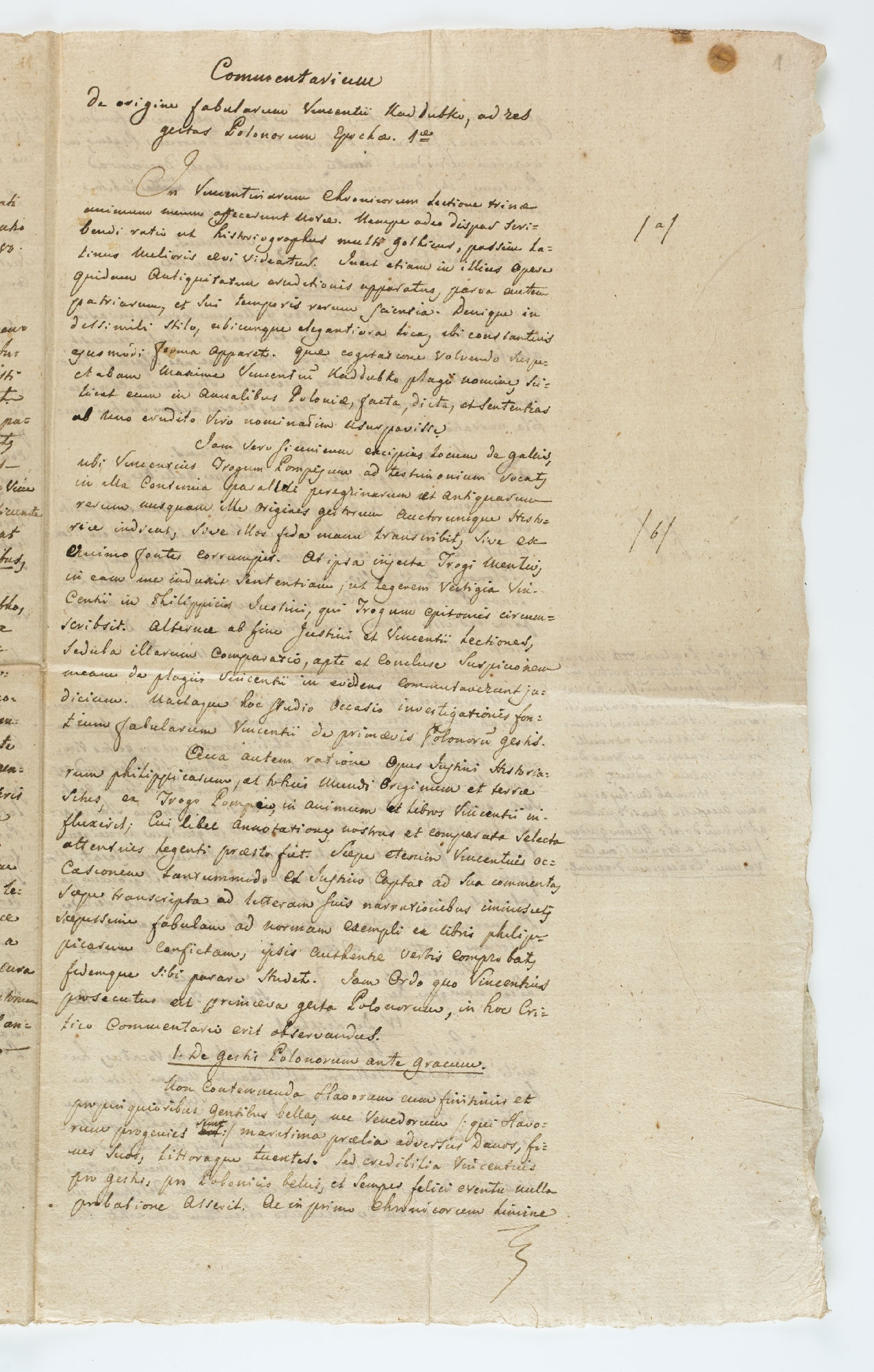 Commentarium//de origines fabularuum Vincentii Kadlubko [incipit]