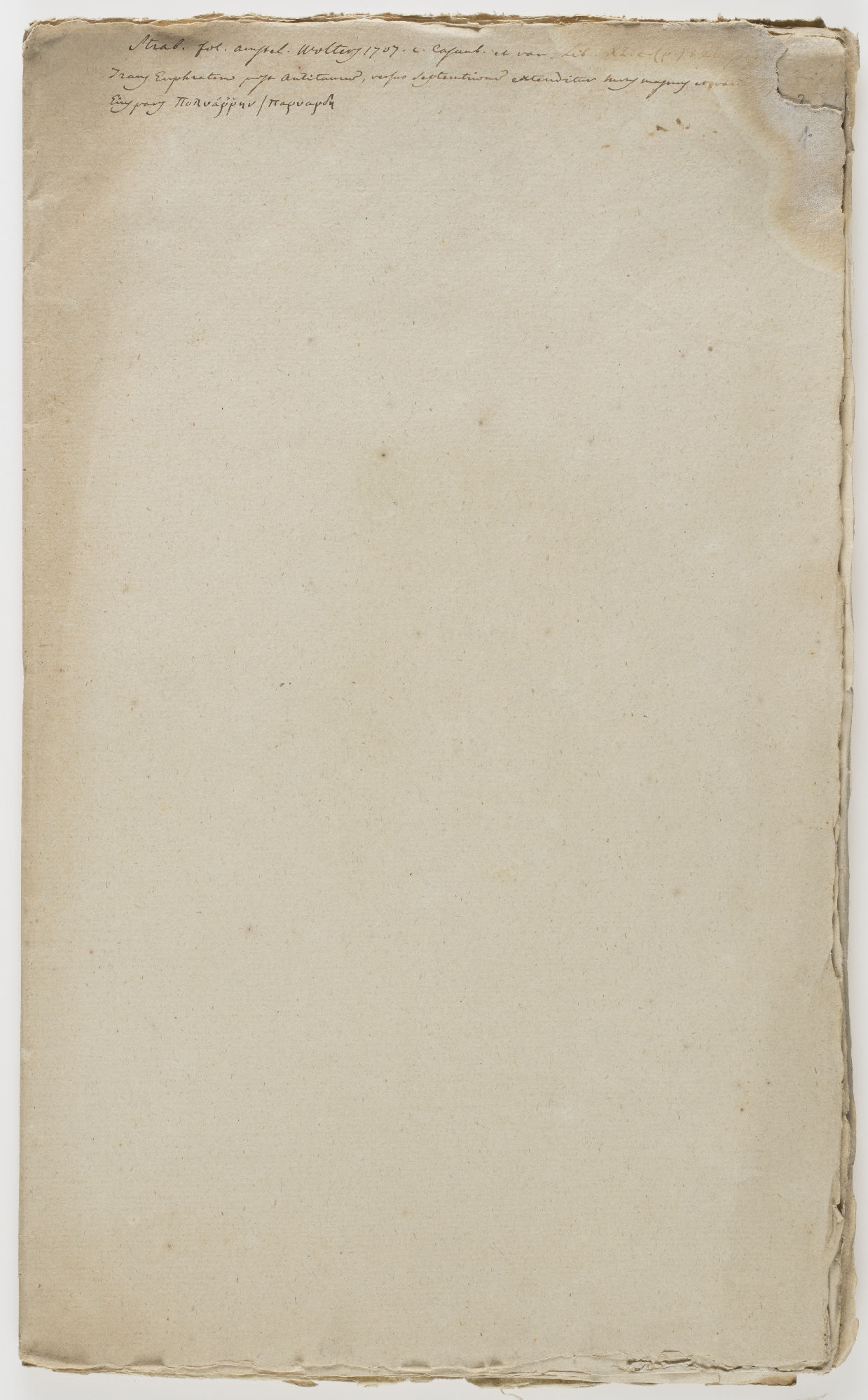 Strab. fol. Amstel. Wolterij 1707. [incipit p. 1];  2. de lingua sorabica. excerpt. [incipit p. 2]