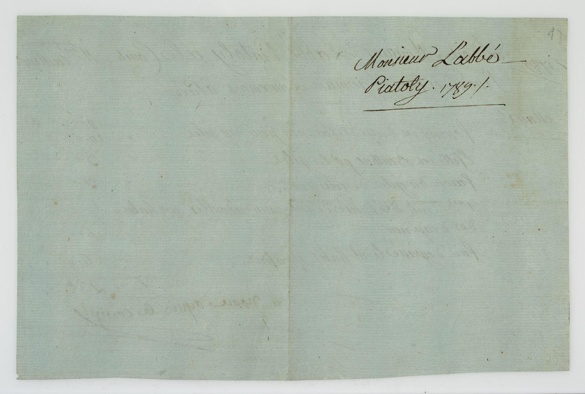 Doit Monsieur L’abbé Piatoly[!] [incipit]