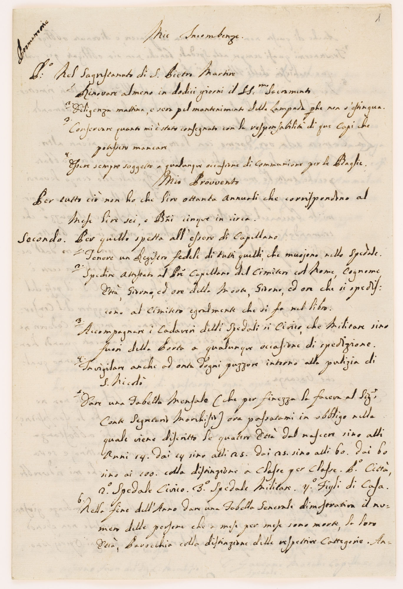 Promemoria/Mie Incombenze [incipit]