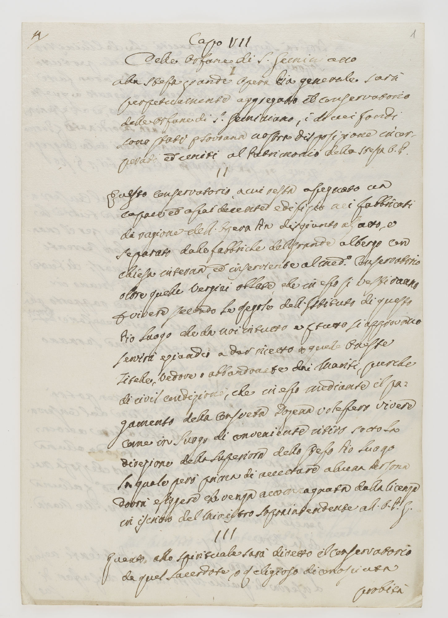 Cap VII //delle Orfane di S.Geminiano [incipit]