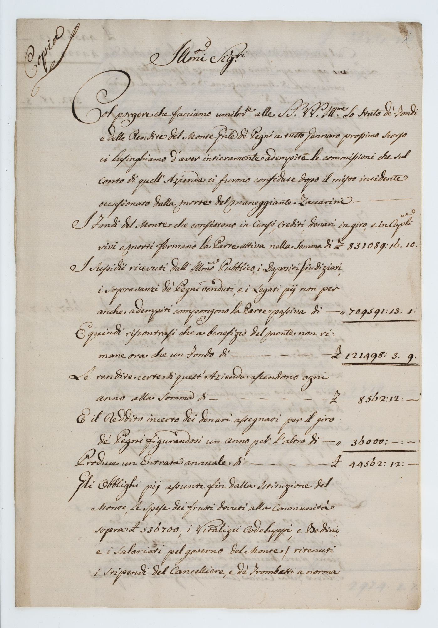 Copia//Ill(ustrissi)mi Sig(no)ri [incipit]