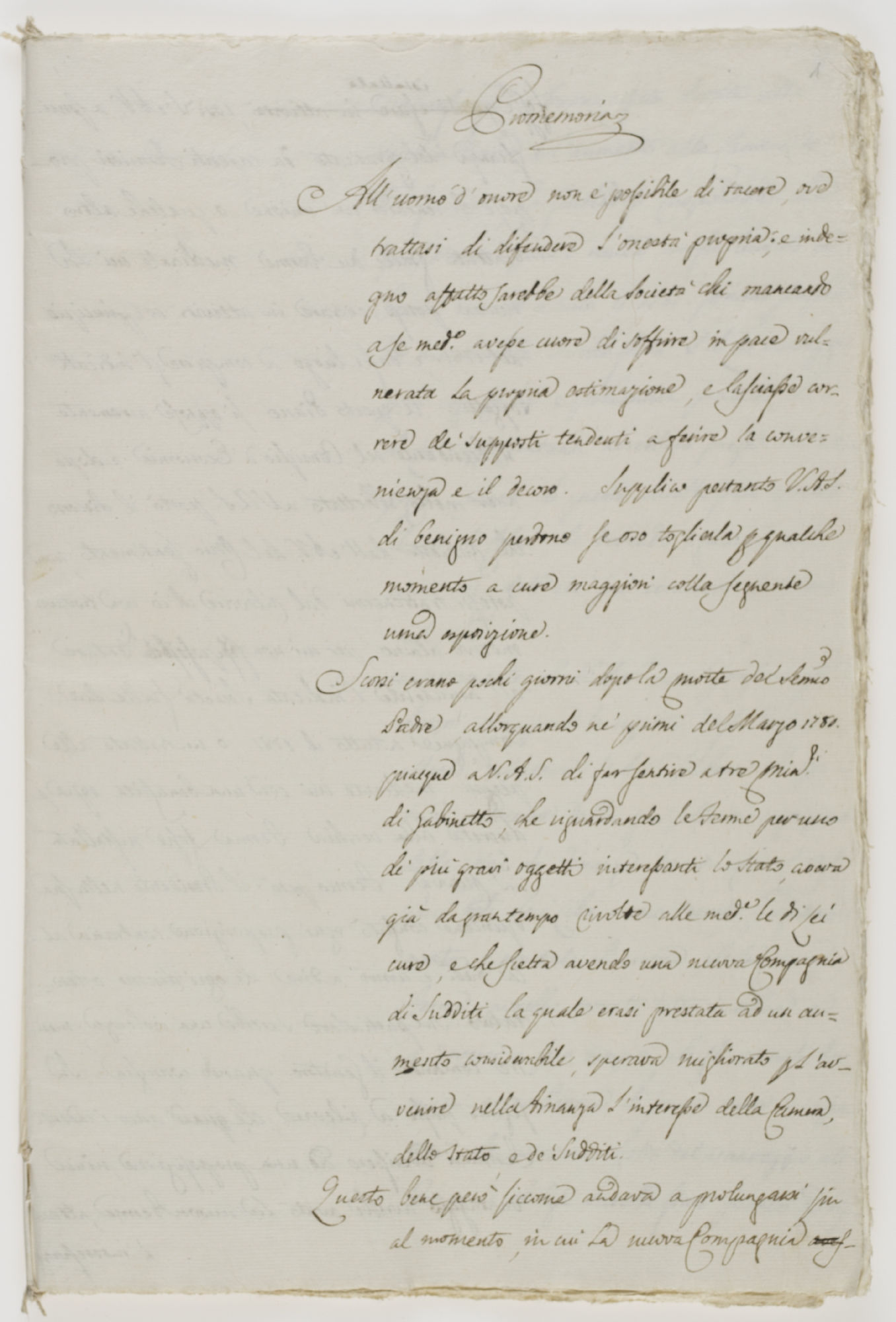 Promemoria.//All'uomo d'onore non e possibile di tacere, ove trattasi di difendere [incipit]