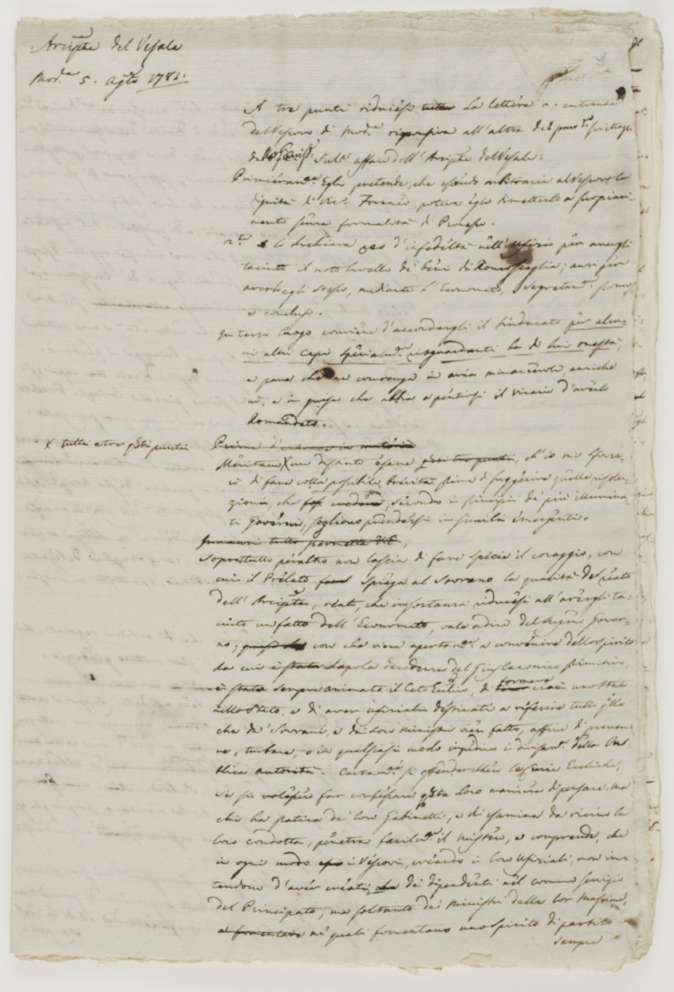 A tre punti riducesi la lettera [incipit]