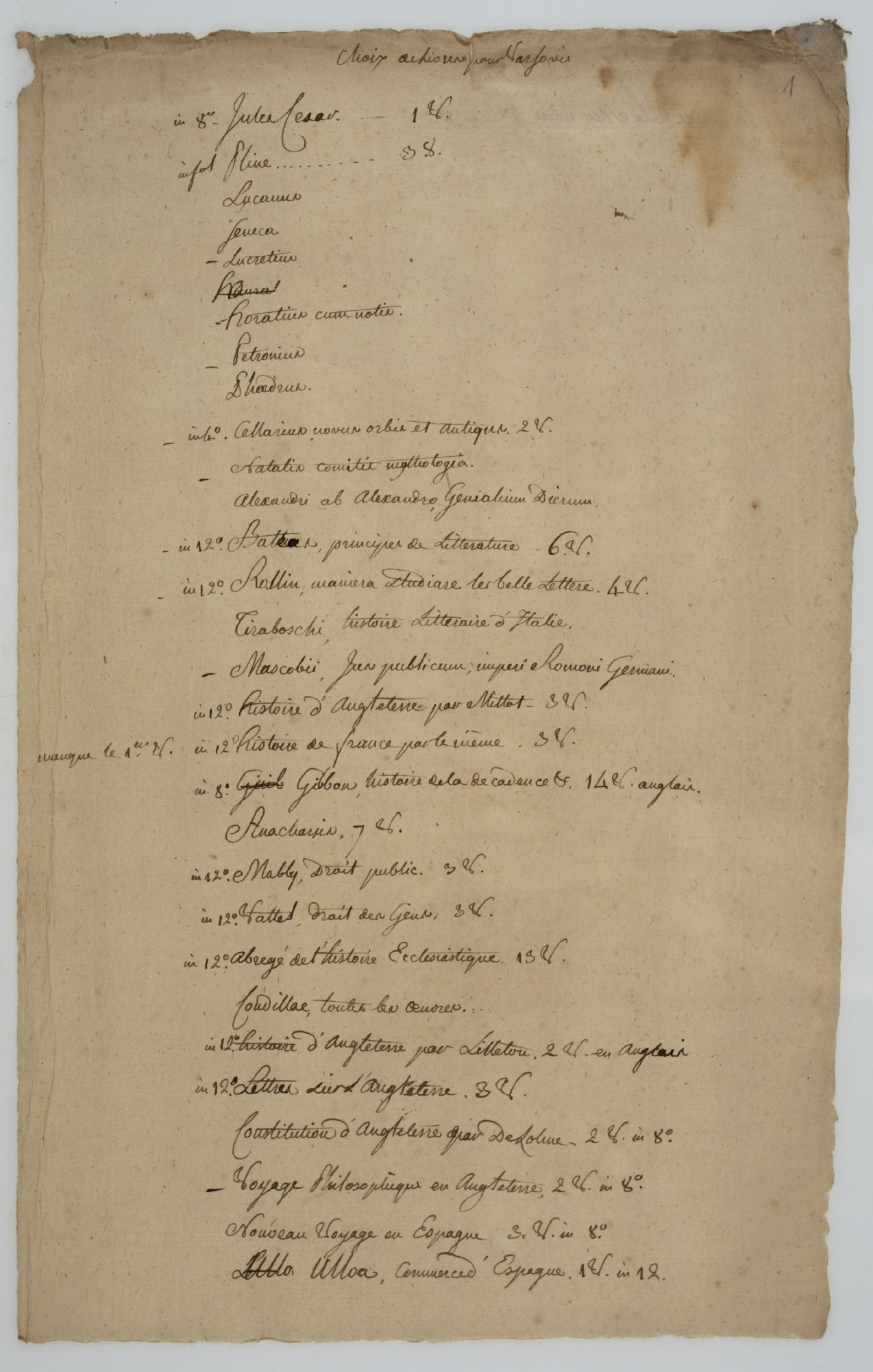 Choix [one illegible word] pour Varsovie [title]