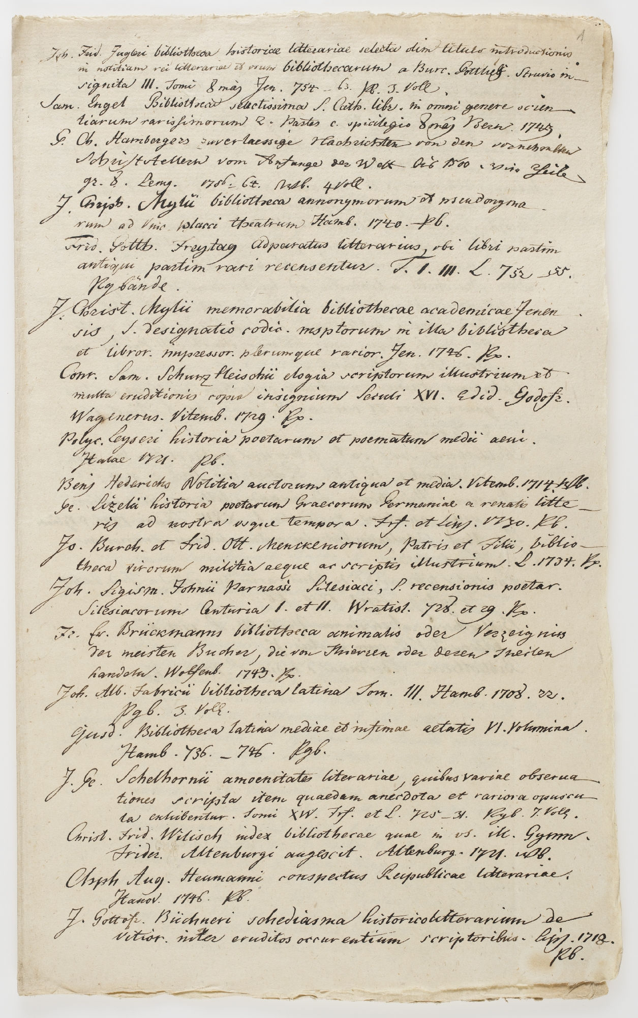 Joh. Frid. Jugleri bibliotheca historiae litterariae selecta olim titulo introductionis [incipit]