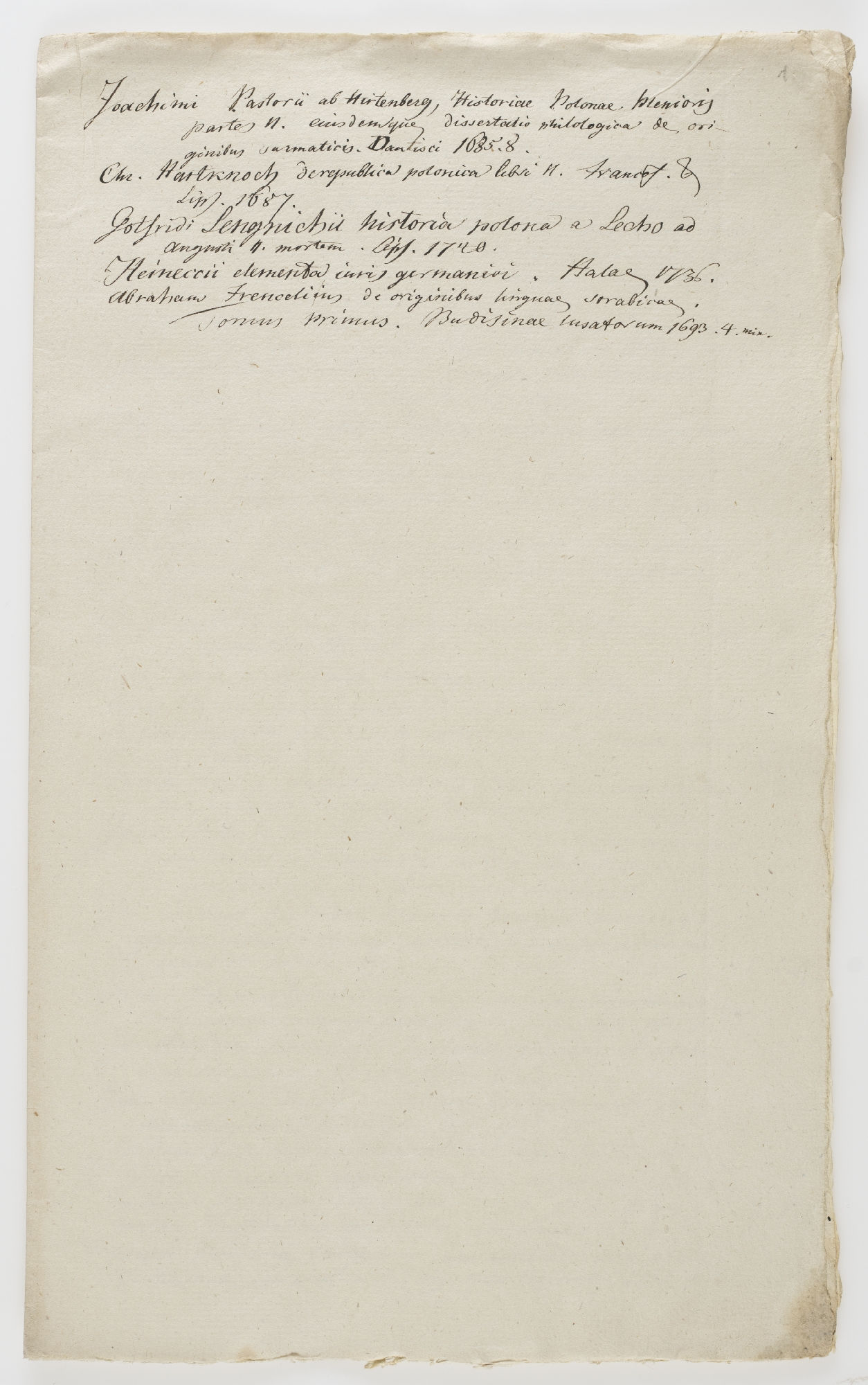 Joachimi Pastorii ab Hirtenberg, Historiae Polonae [incipit]