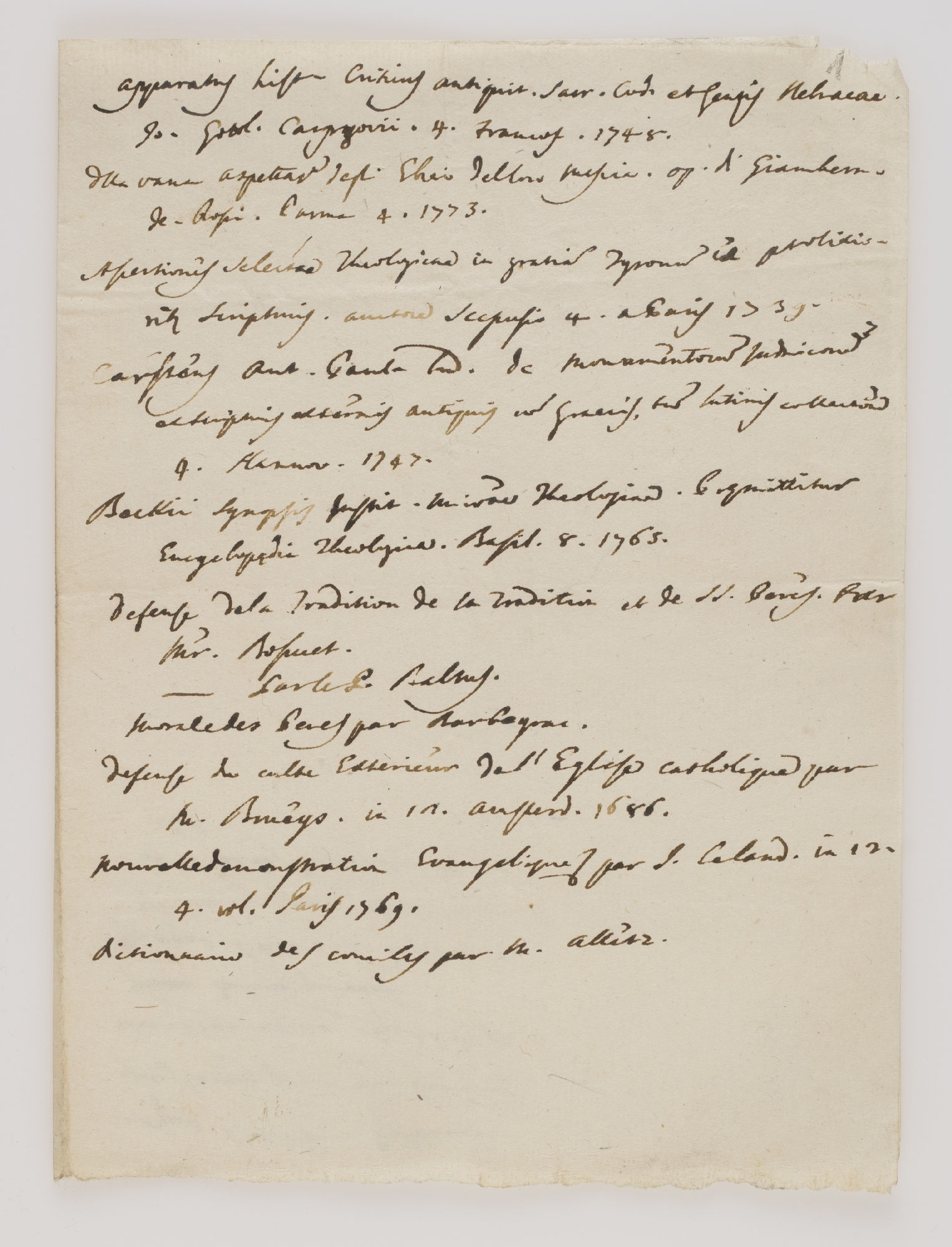 Apparatus hist. Criticus antiquit. [incipit, p.1]; quoique L'extreme defiande que j'avais pour mes lumieres [incipit, p.2]