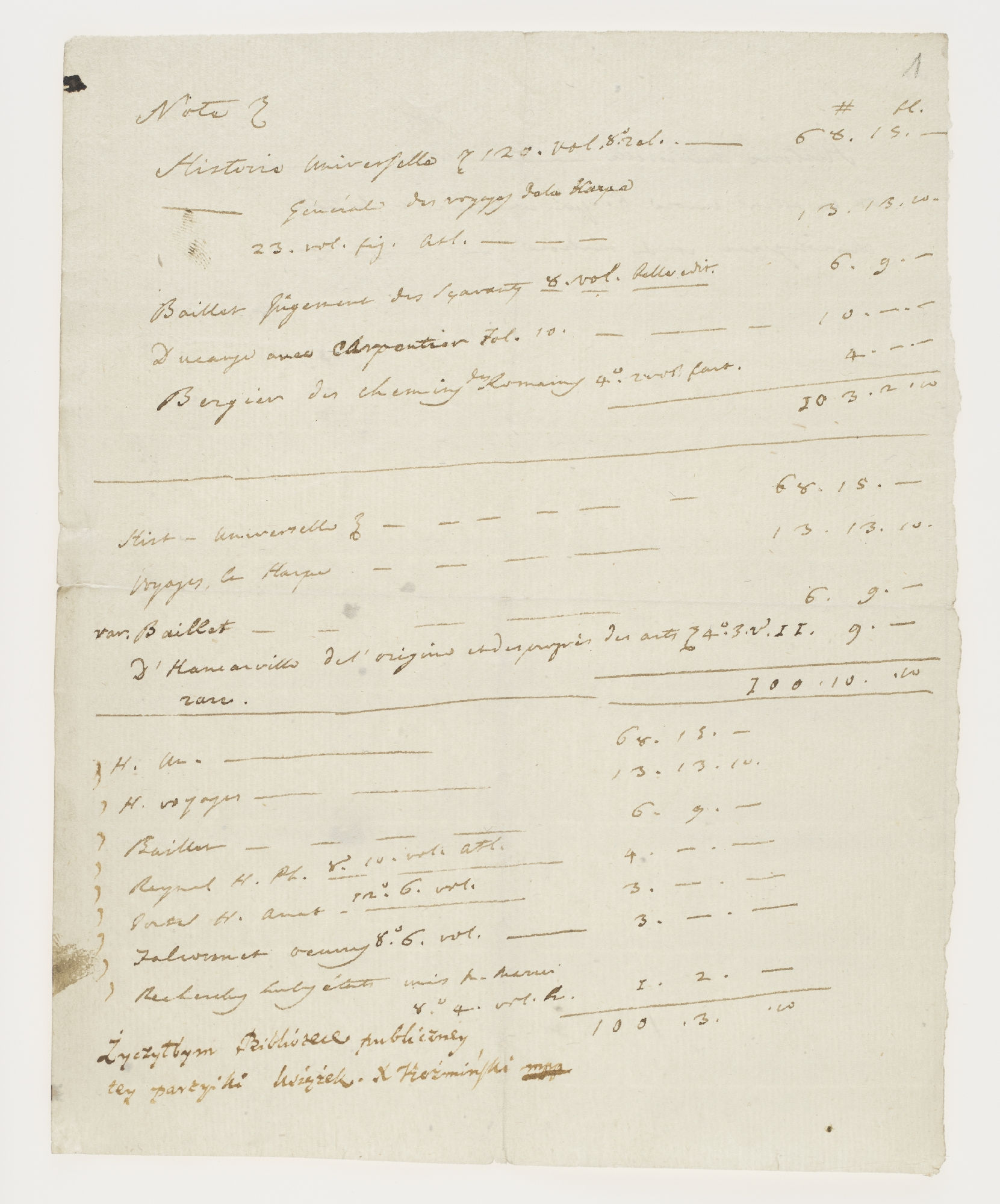 Note. Histoire Universelle [incipit]