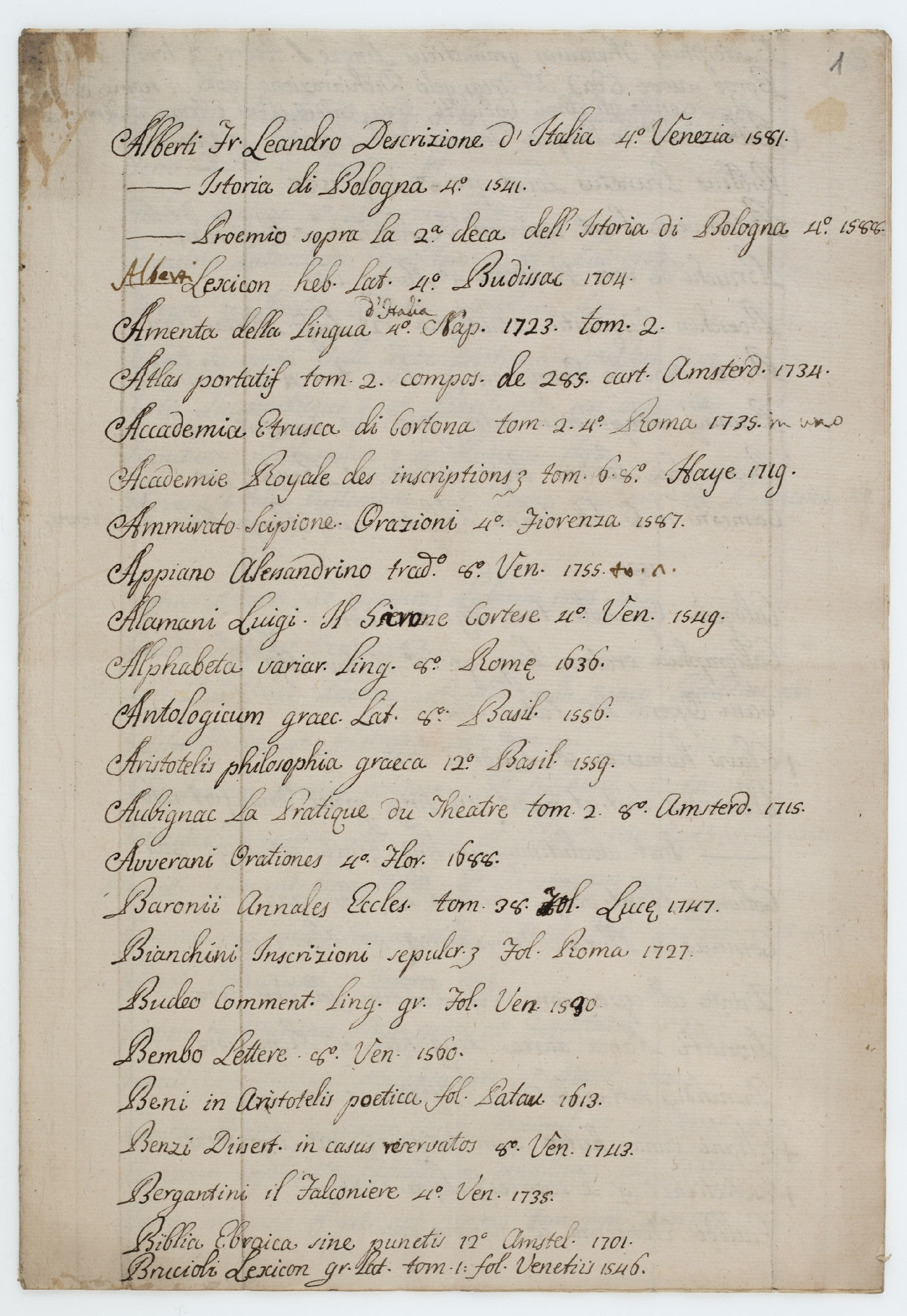 Alberti fr. Leandro Descrizione d'Italia [incipit]