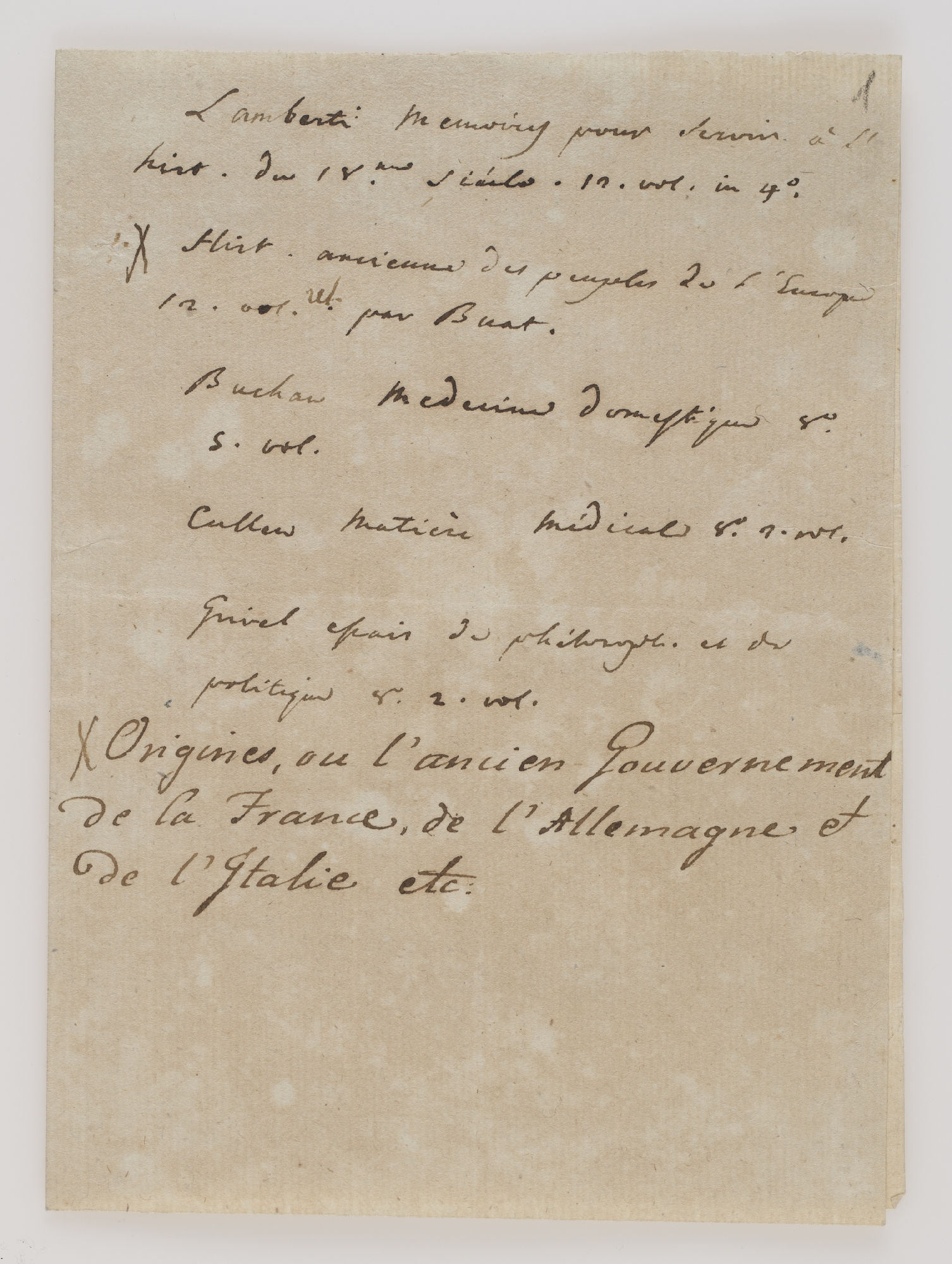 Lamberti Memoires pour servir a l'hist. du 18.eme siècle [incipit]