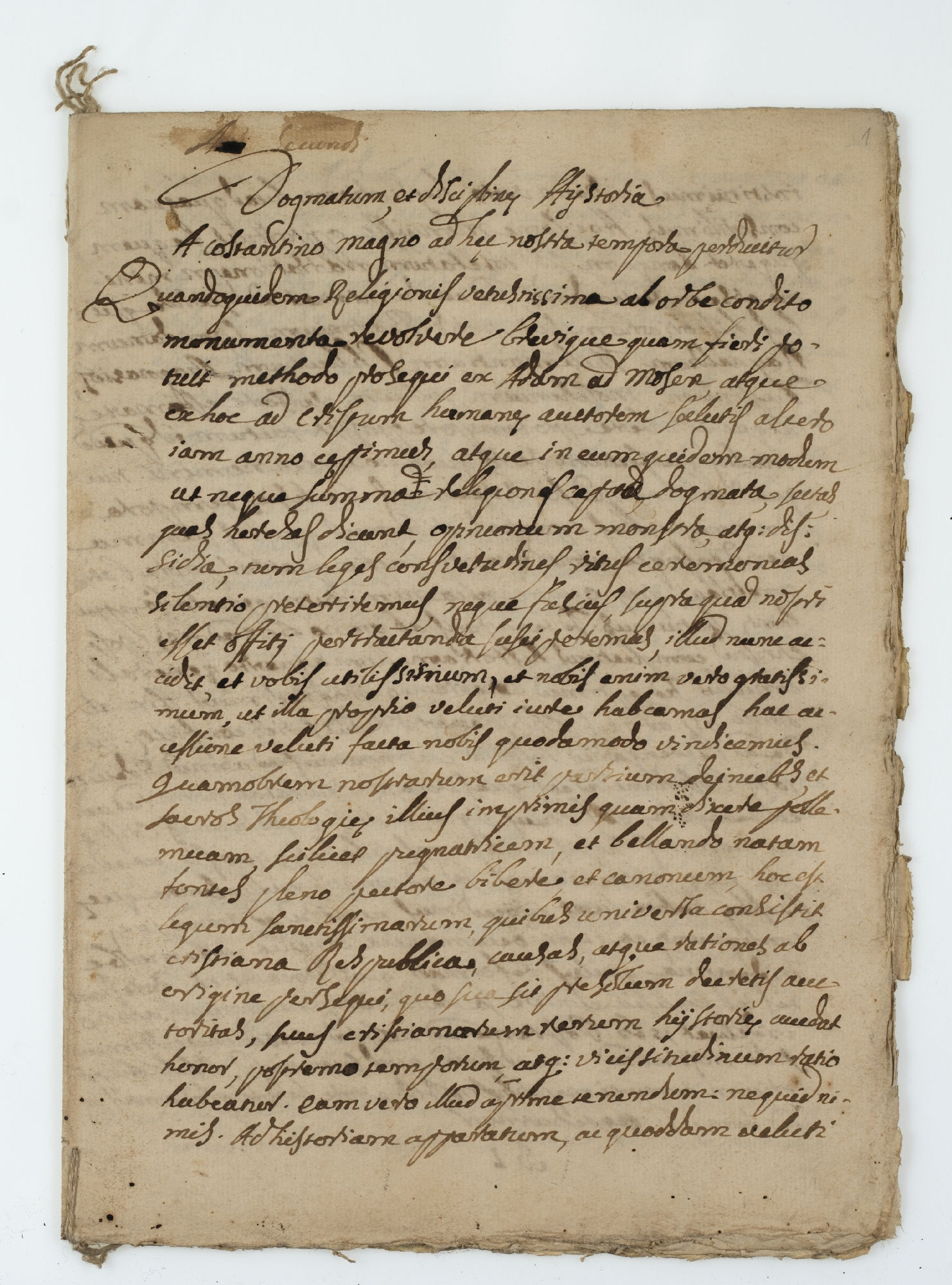 Dogmatum, et Disciplinae Hystoria [incipit]
