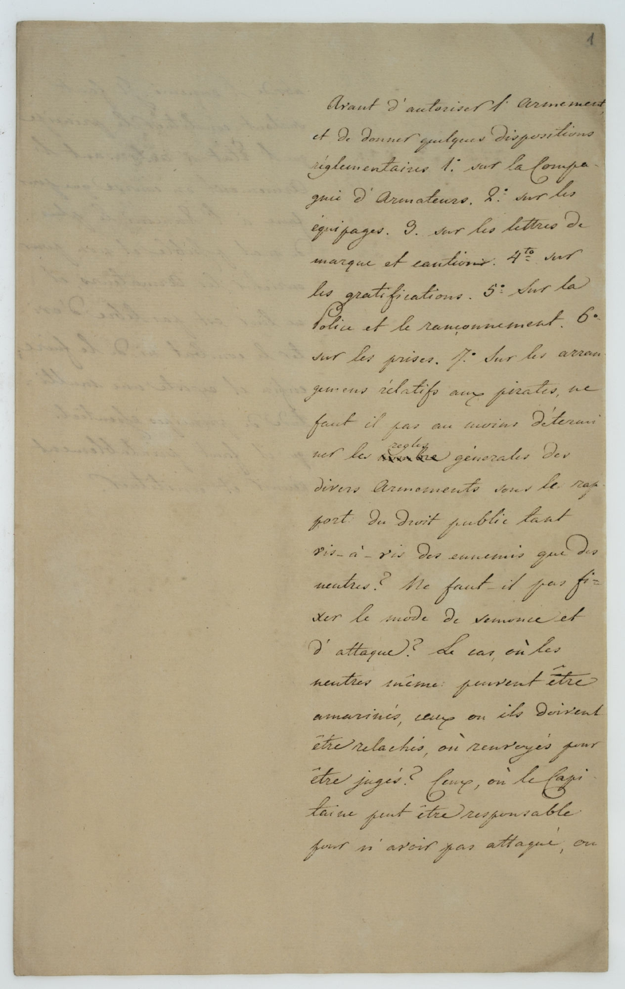 Avant d'autoriser l'armement [incipit]