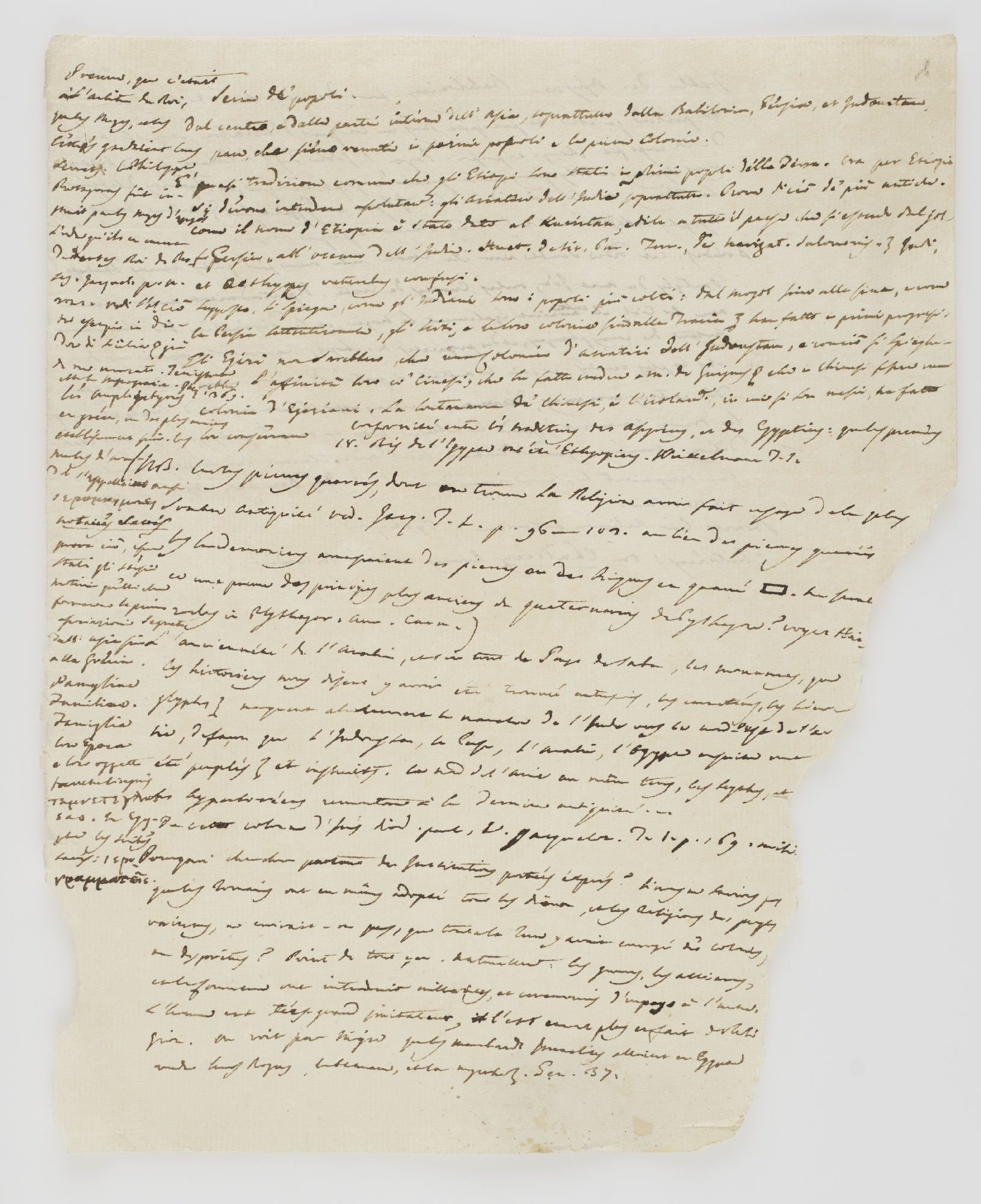 [illegibile word] que c'etait [incipit]