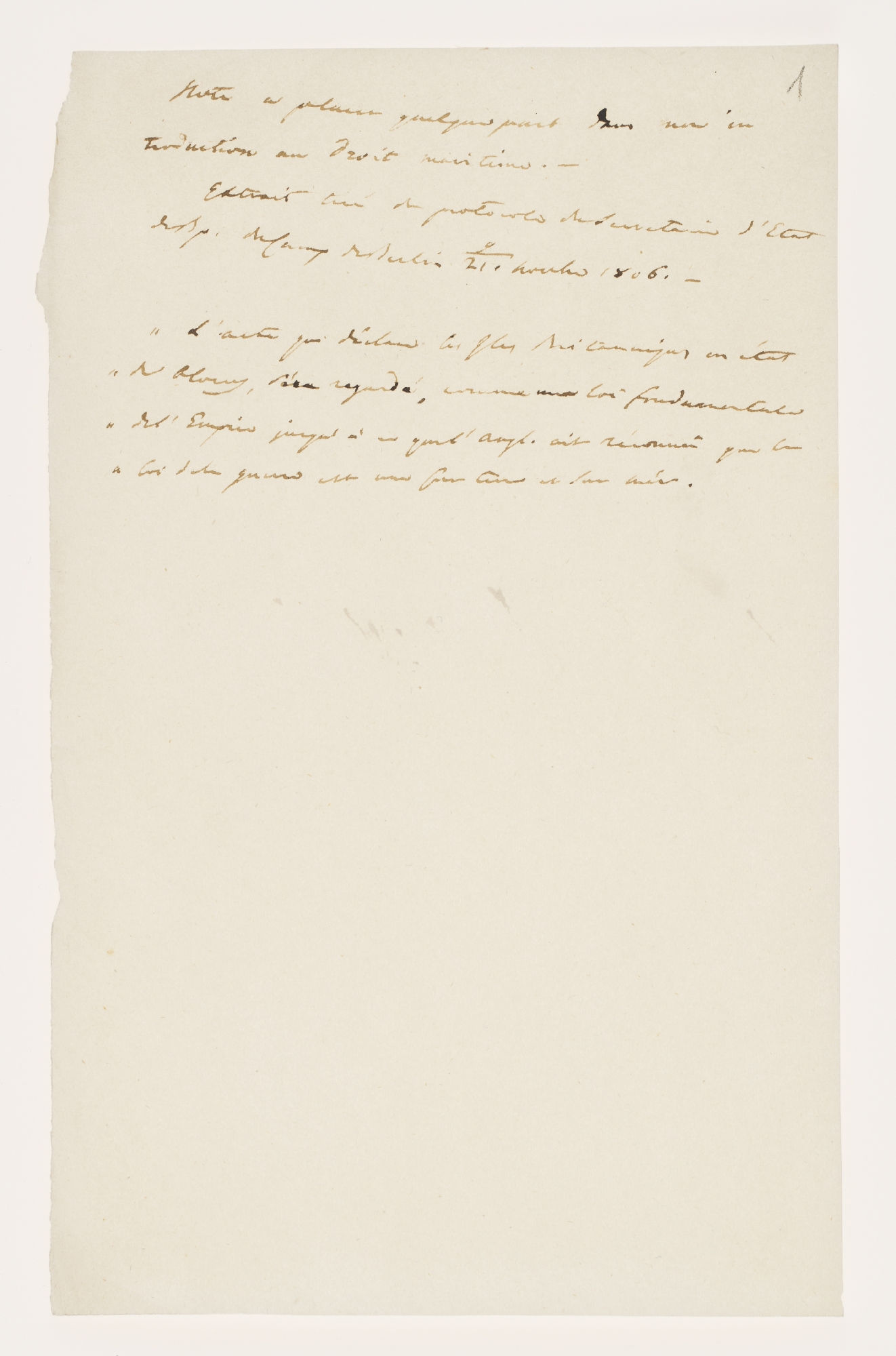 Note [illegible word] quelque part [incipit]