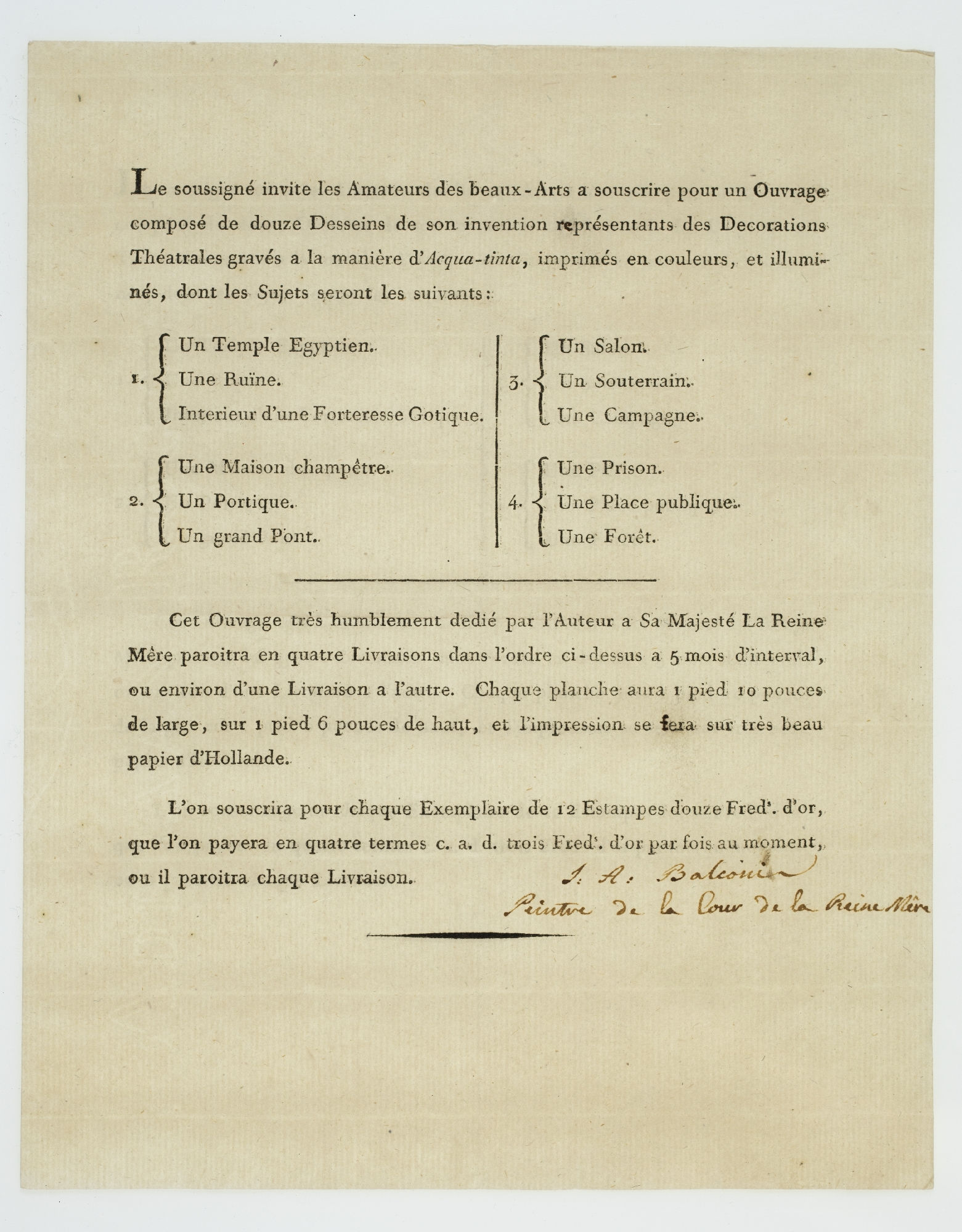  Le soussigné invite les Amateurs des beaux-Arts [incipit]
