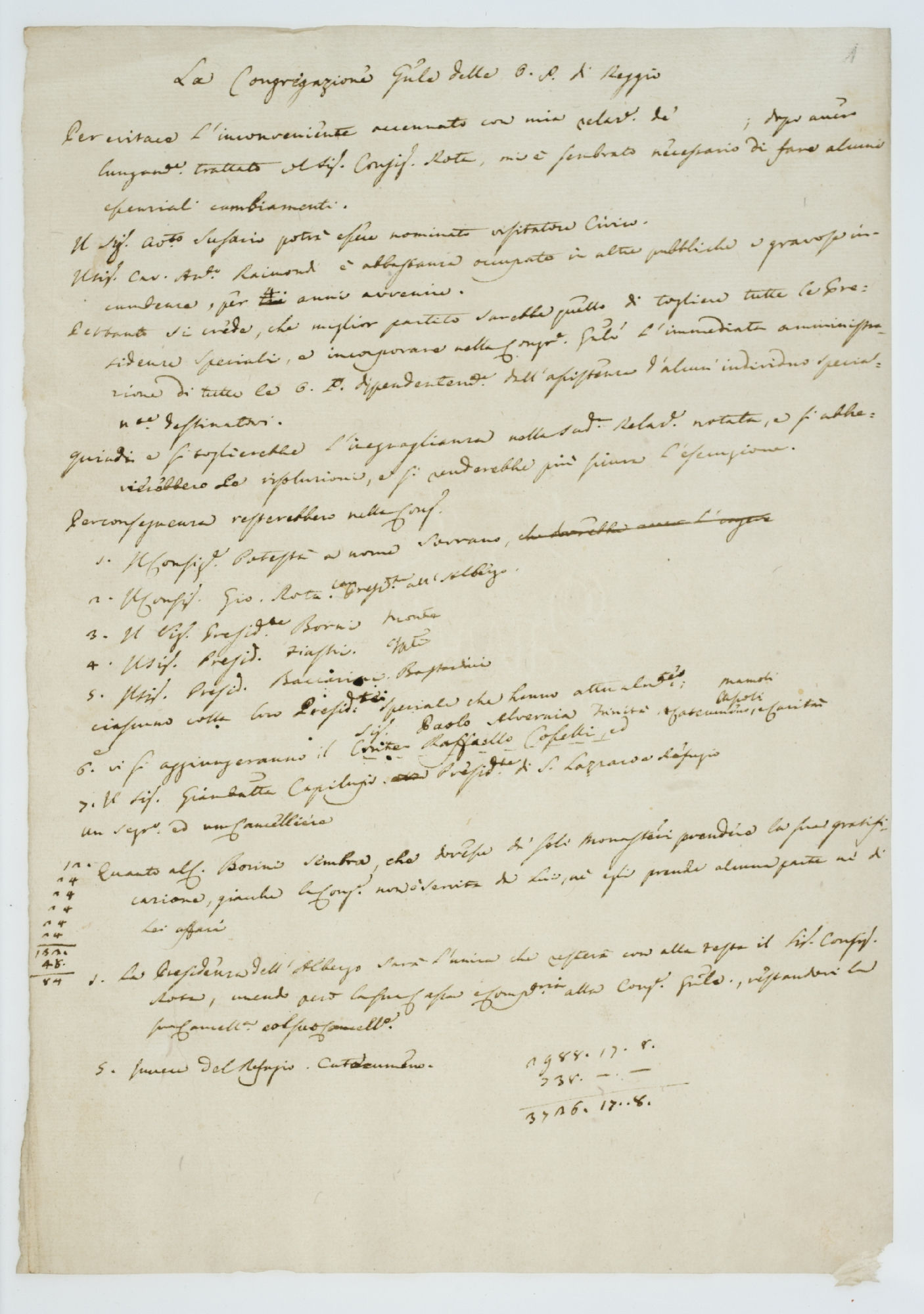 La Congregazione Gnle. delle O.P. di Reggio [title]
