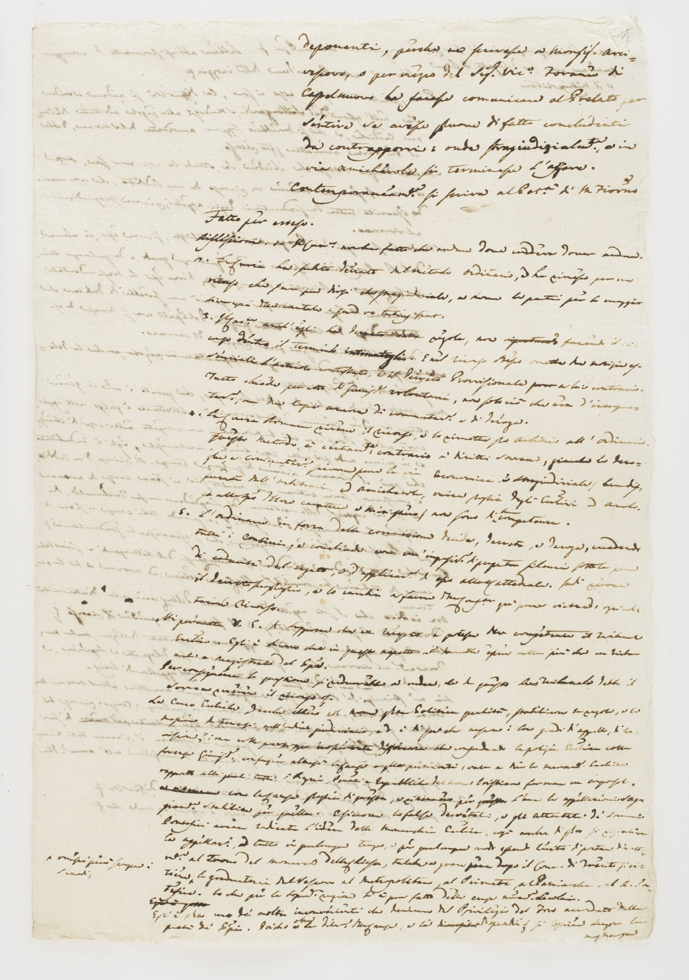 deponentia, perche ne scrivesse a Monsig. Arcivescovo [incipit]