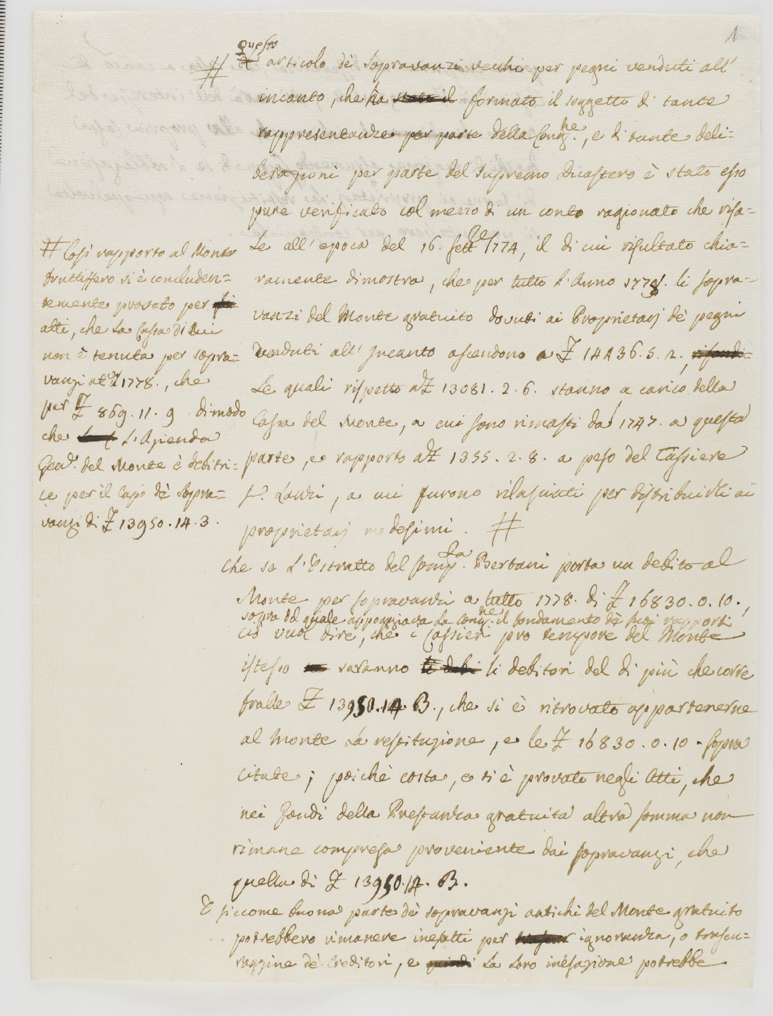 questo articolo de sopravanzi vecchi per pegni venduti [incipit]