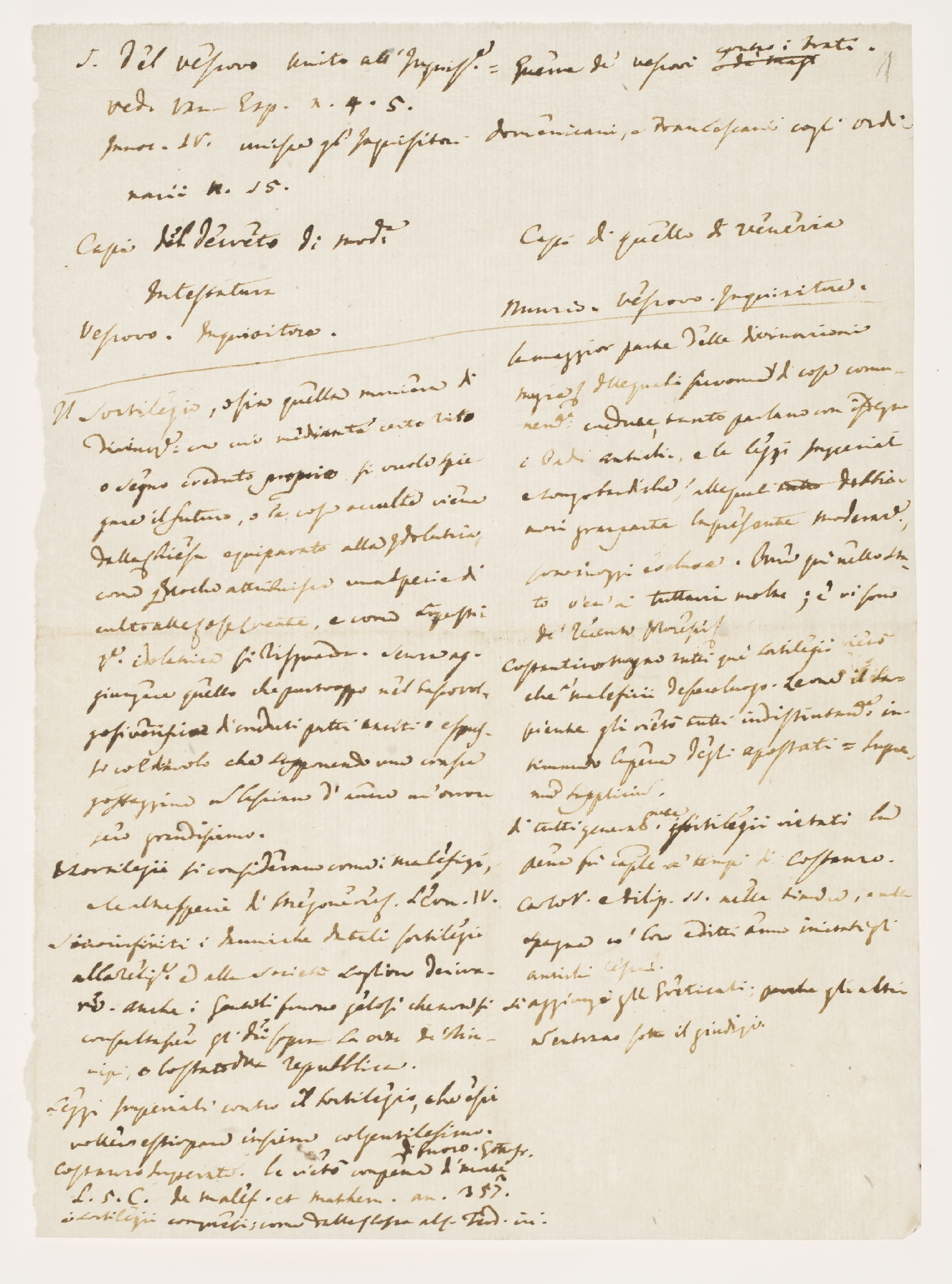 5. del Vescovo unito all'Inquis.e [incipit]