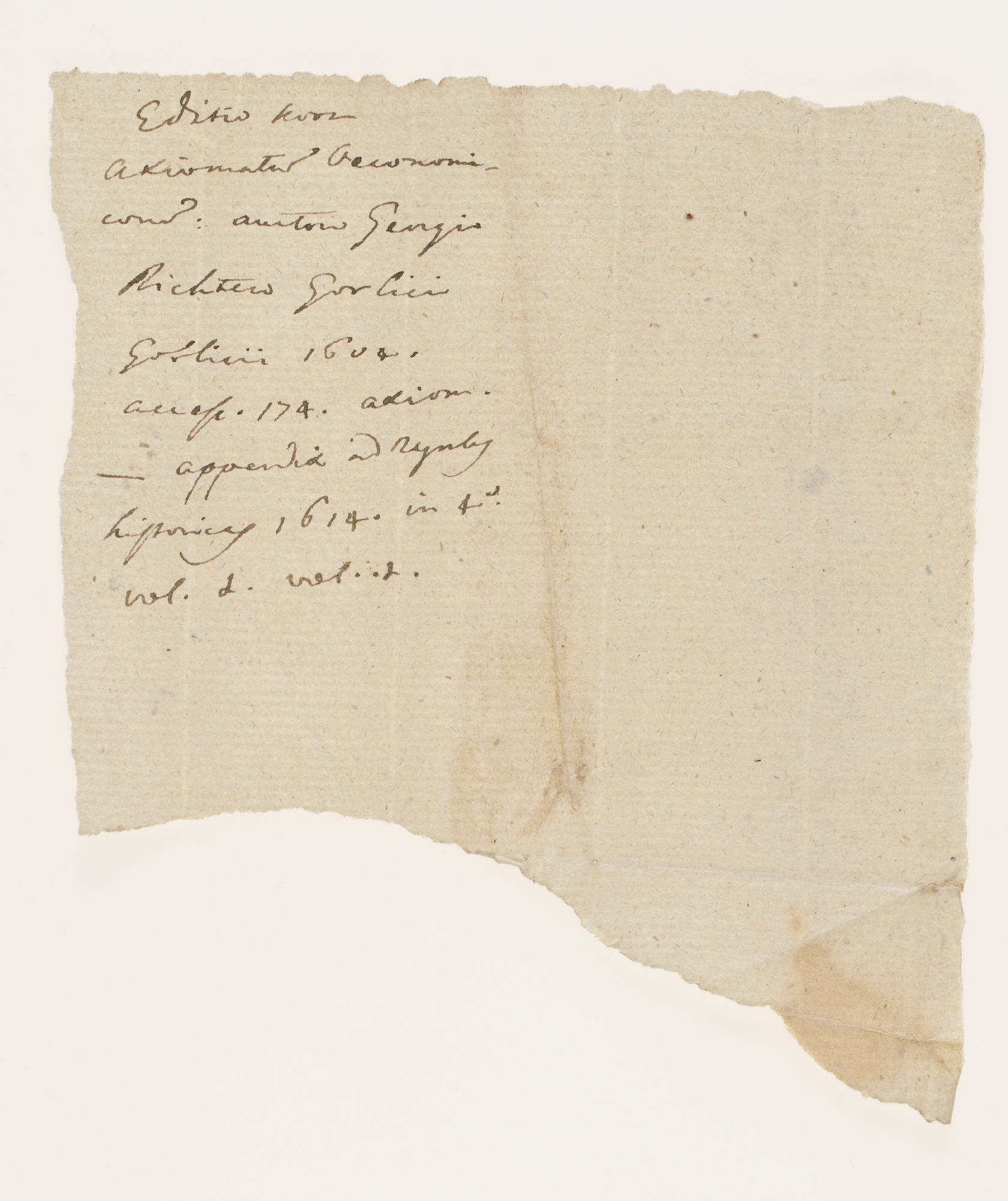 Notes des Livres passees a Mr. Konarski [incipit]