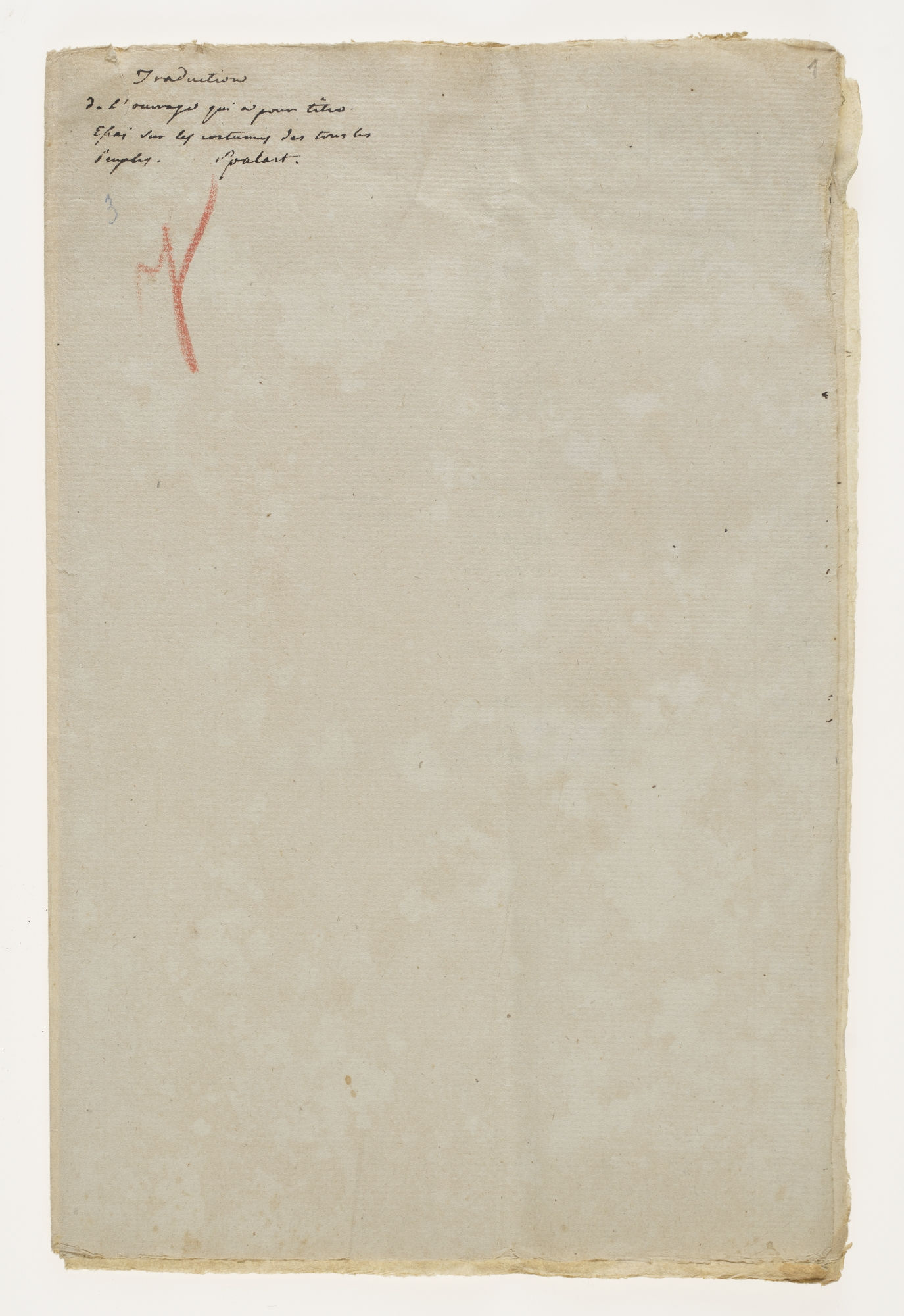 Traduction de l'ouvrage qui a pour titre Essai sur les costumes des tous les Peuples. Spalart. [incipit]; [original title: Versuch über das Kostum der vorzüglichsten Völker des Alterthums, des Mittelalters und der neuern Zeiten; Spalart, Robert von (dates unknown)]