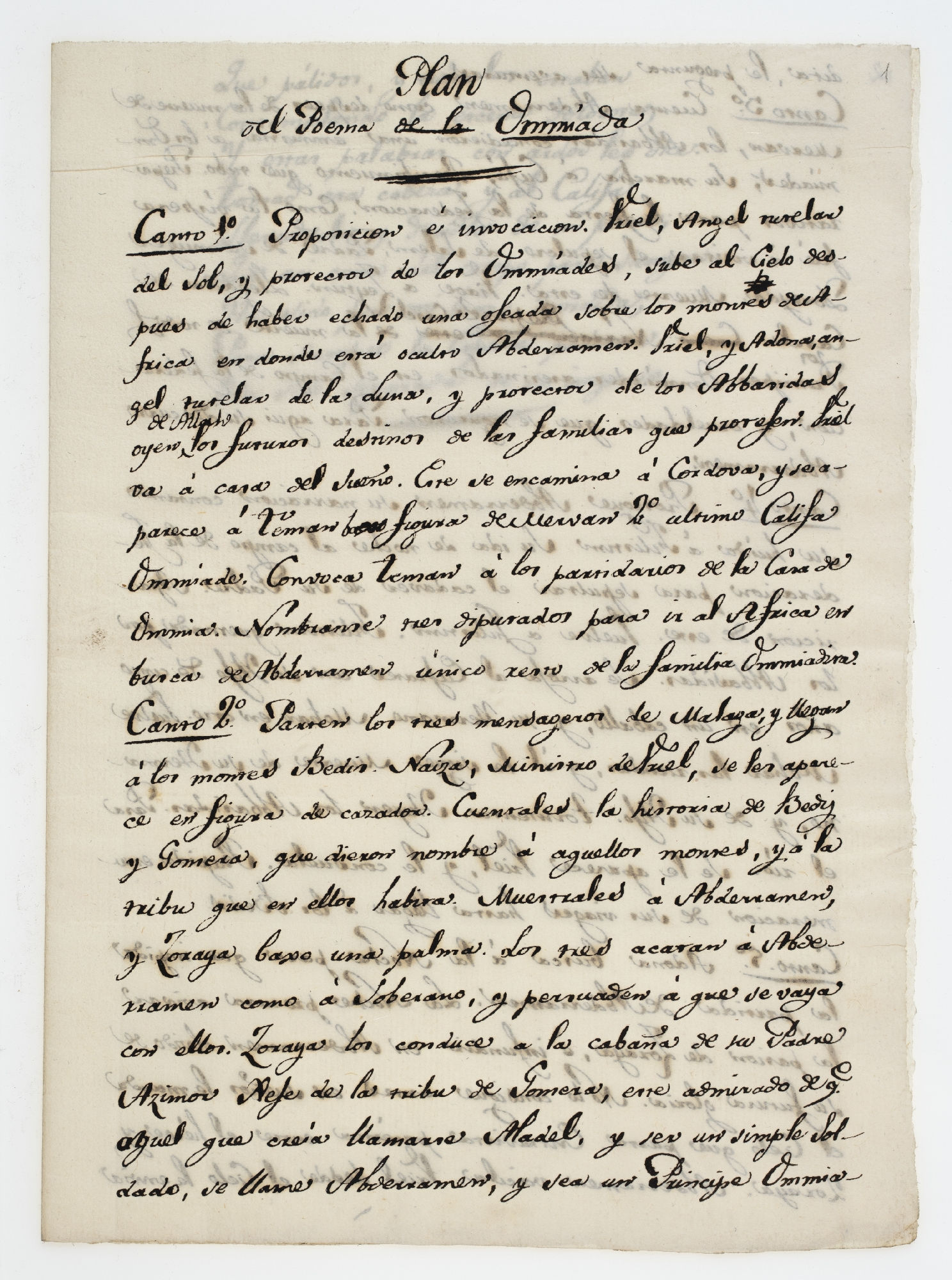 Plan del Poema de la Ommiada. [title]