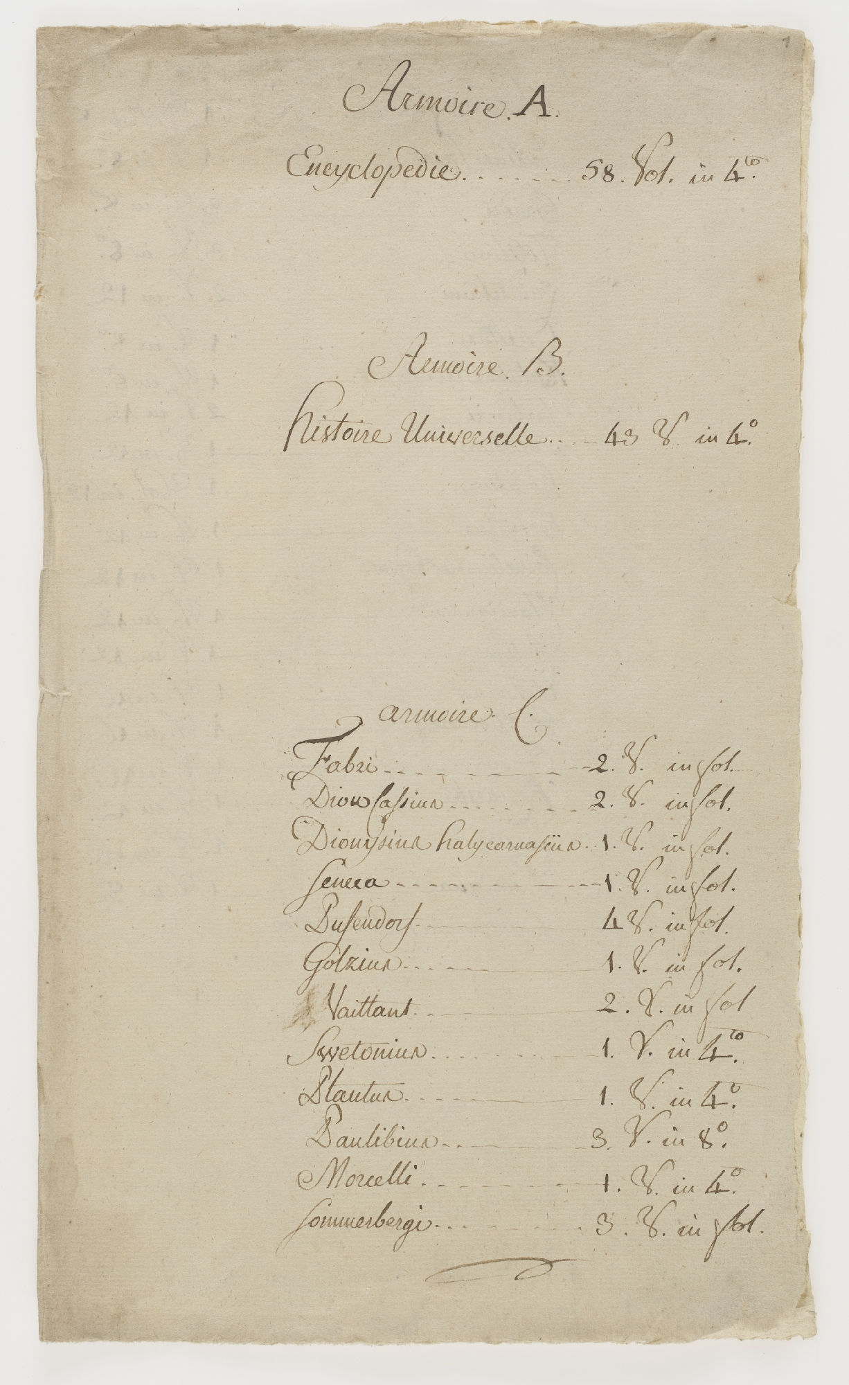 Armoire A. Encyclopedie [incipit]