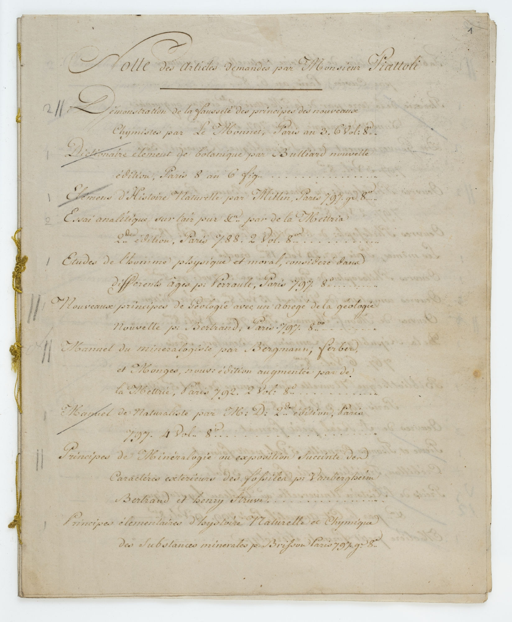 Notte des articles demandés par Monsieur Piattoli [title]