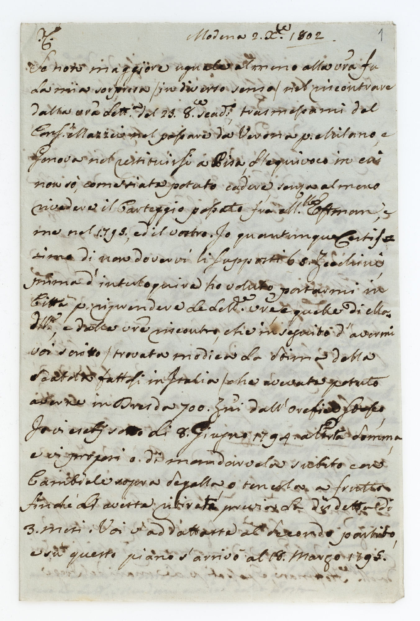 Modena 2.X.1802. Se noto maggiore uguale [incipit]