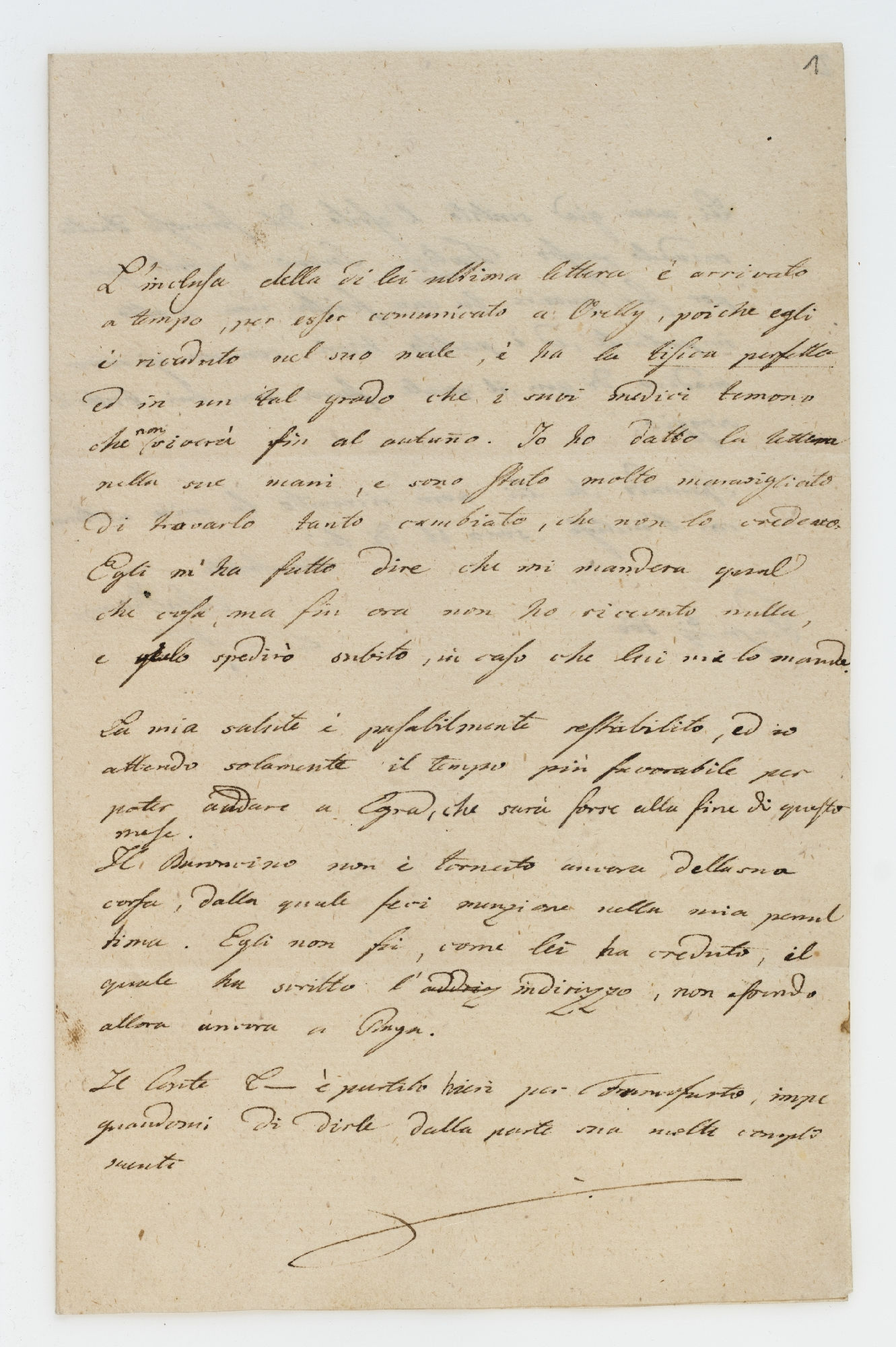 L'inclusa della di lei ultima lettera [incipit]
