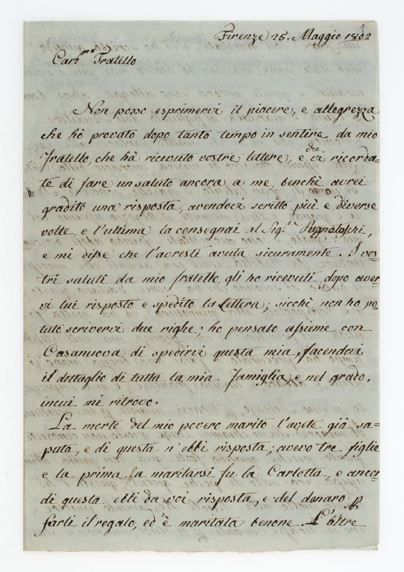 Firenze 25 Maggio 1802. Car.mo Fratello [incipit]