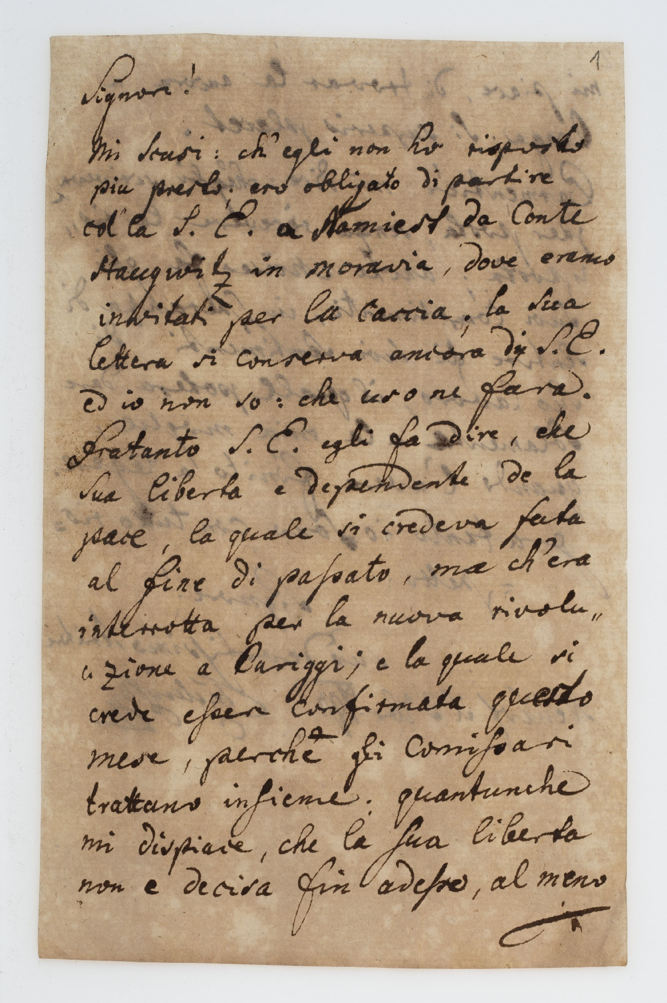 Signore! Mi scusi: ch'egli non ha risposto piu presto [incipit]