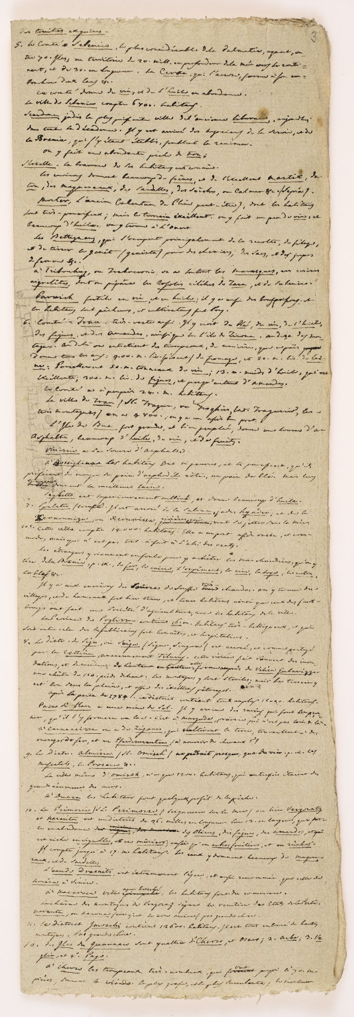 Dalmatia Istr. Alba [?] possedees par les Autr. ont moins 240 milles carrees. [incipit]