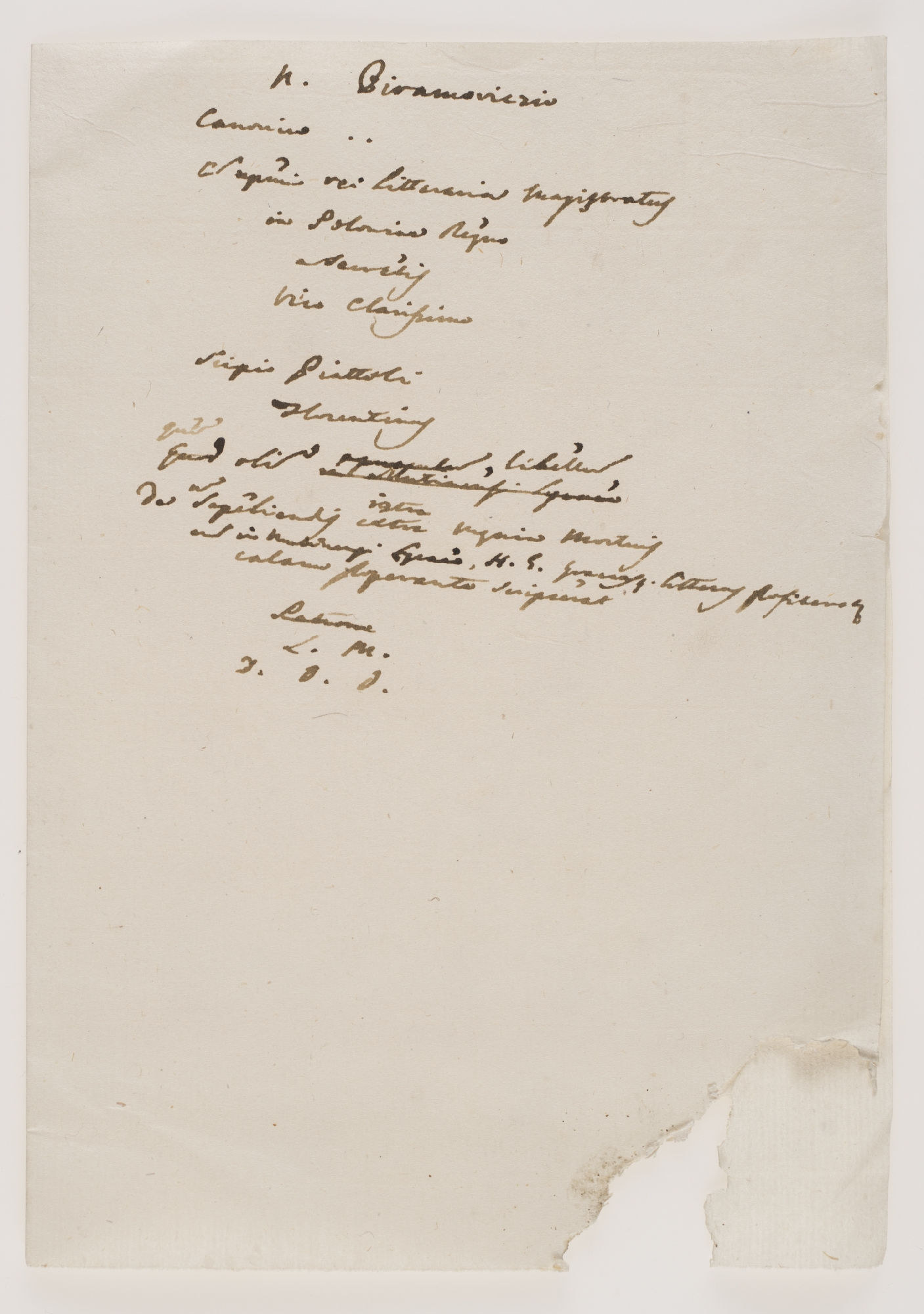 N. [?] Piramoviczi Canonico [incipit]