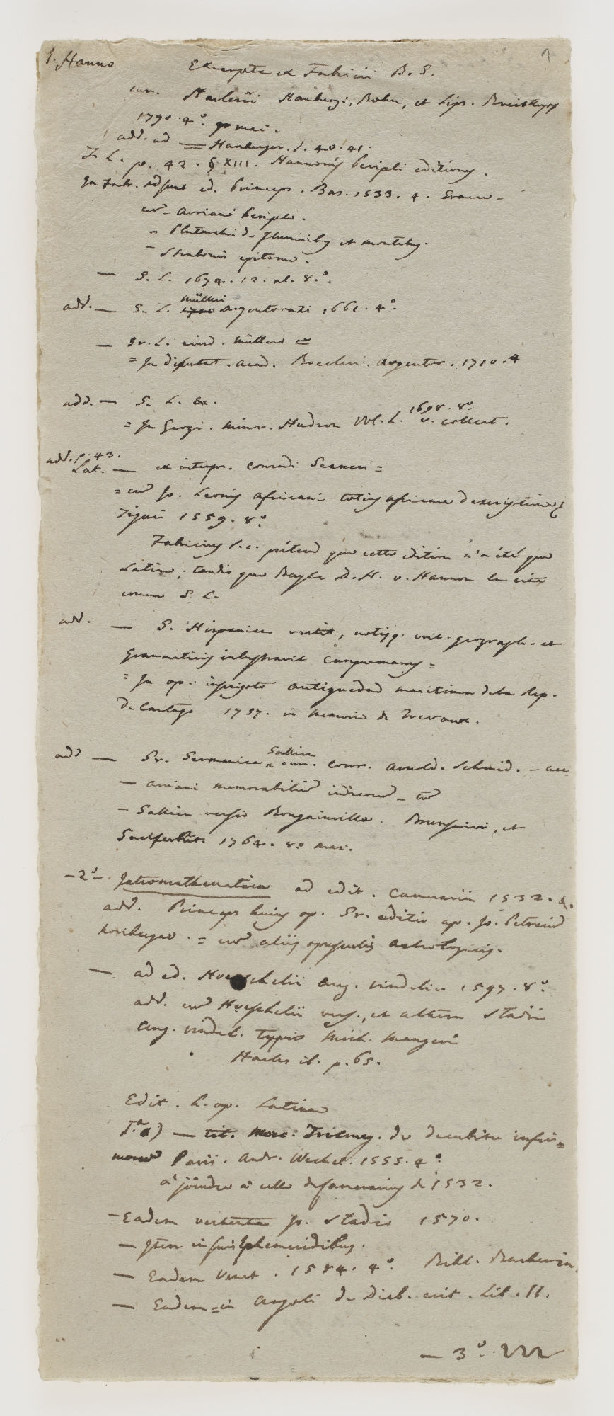 Excerpta ex Fabricii B. S. [title]