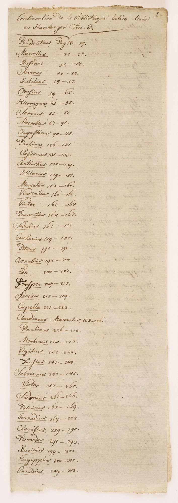 Continuation de la Bibliotheque latine tiree ex Hamberger Tom. 3. [title]