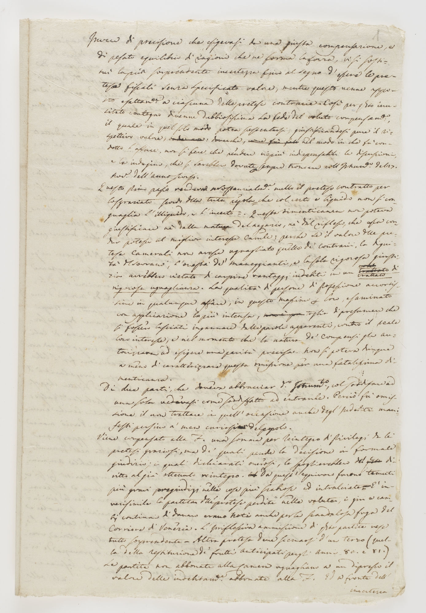 Invece di precisione che esigevasi d'una giusta compensazione [incipit]