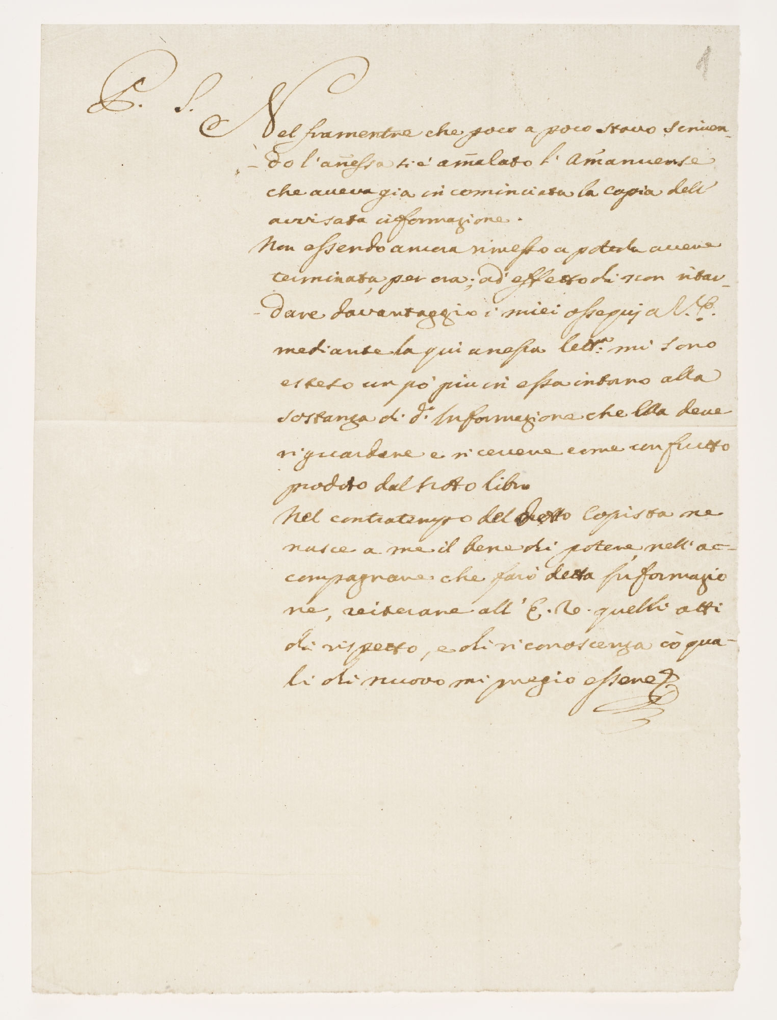 P. S. Nel framentre che poco a poco [incipit]