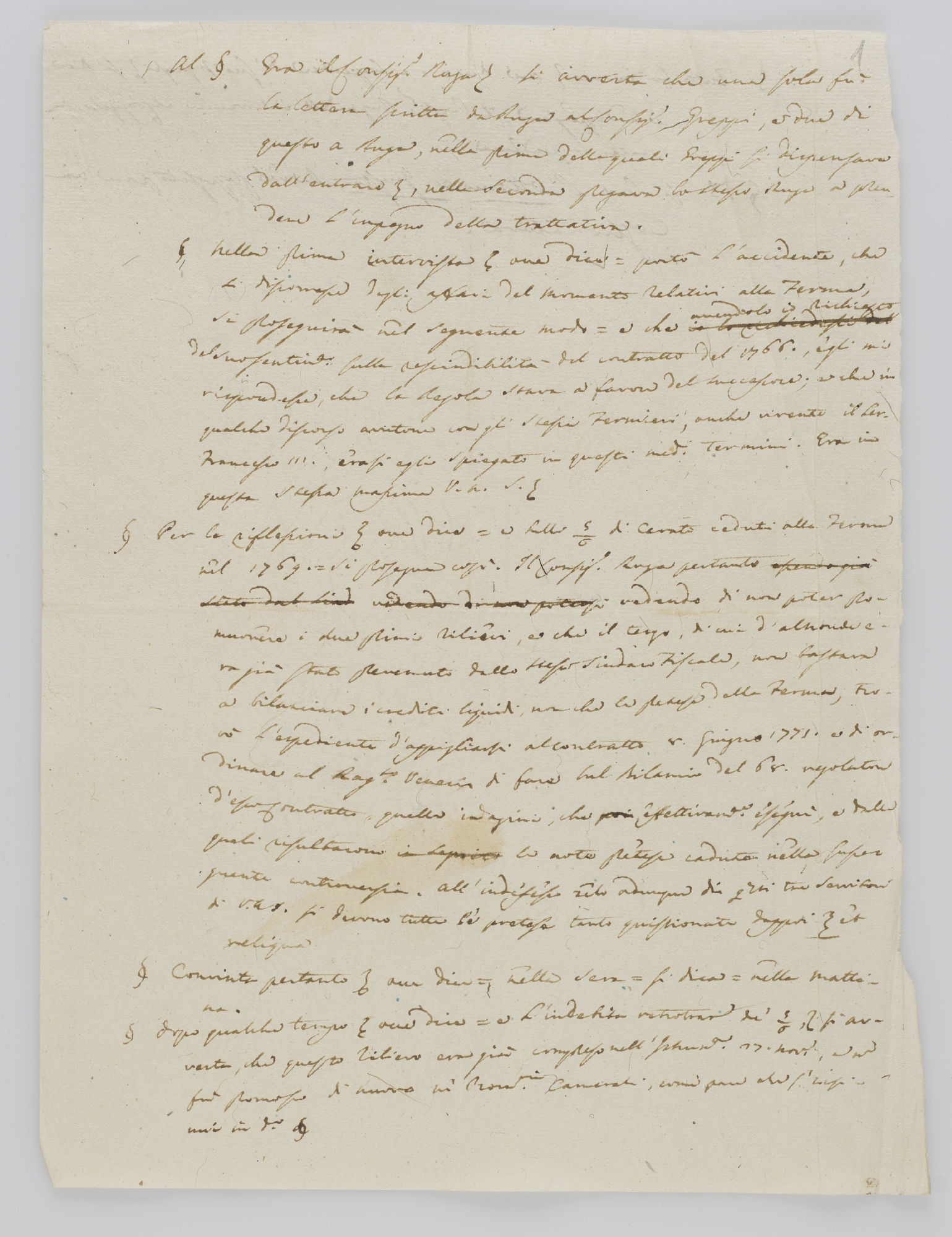 Al § Tra il Consig. Ruga si avverta che una sola fu la lettera scritta da Ruga al Consig. Greppi [incipit]