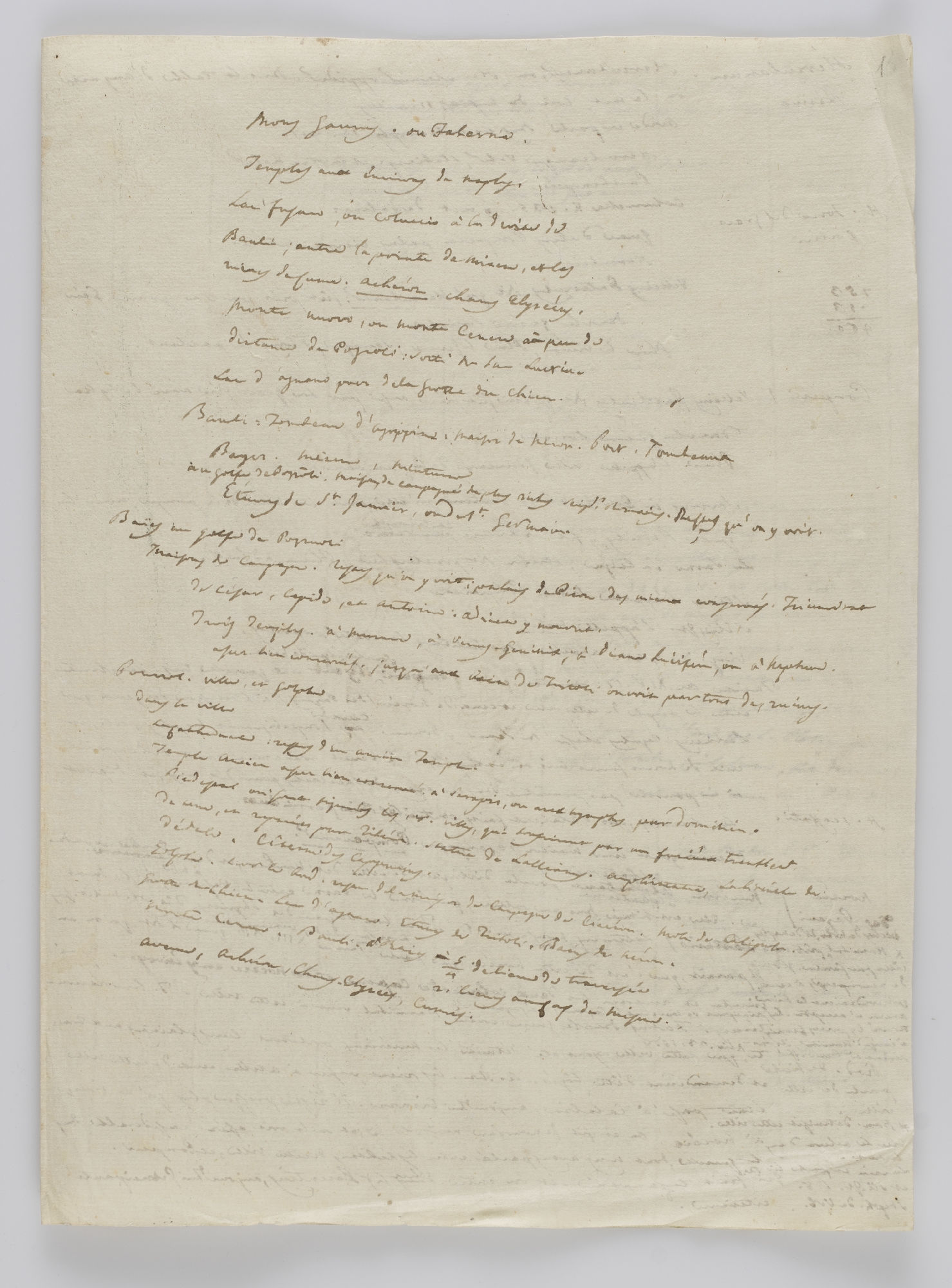 Mons [one illegible word] ou Falerne [incipit]